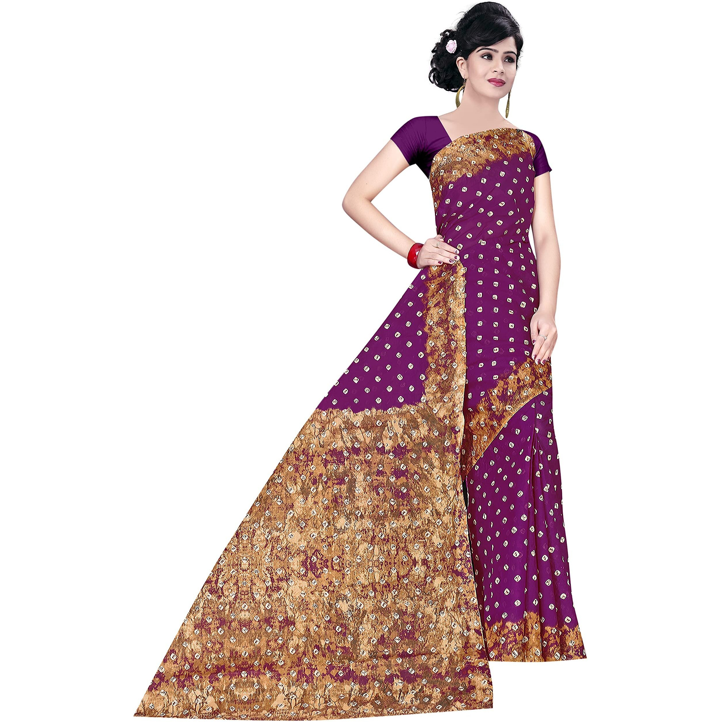TAMAIRA FASHION Plain Weave Womens Pure Cotton Saree Without Blouse Piece (2355_Wine)