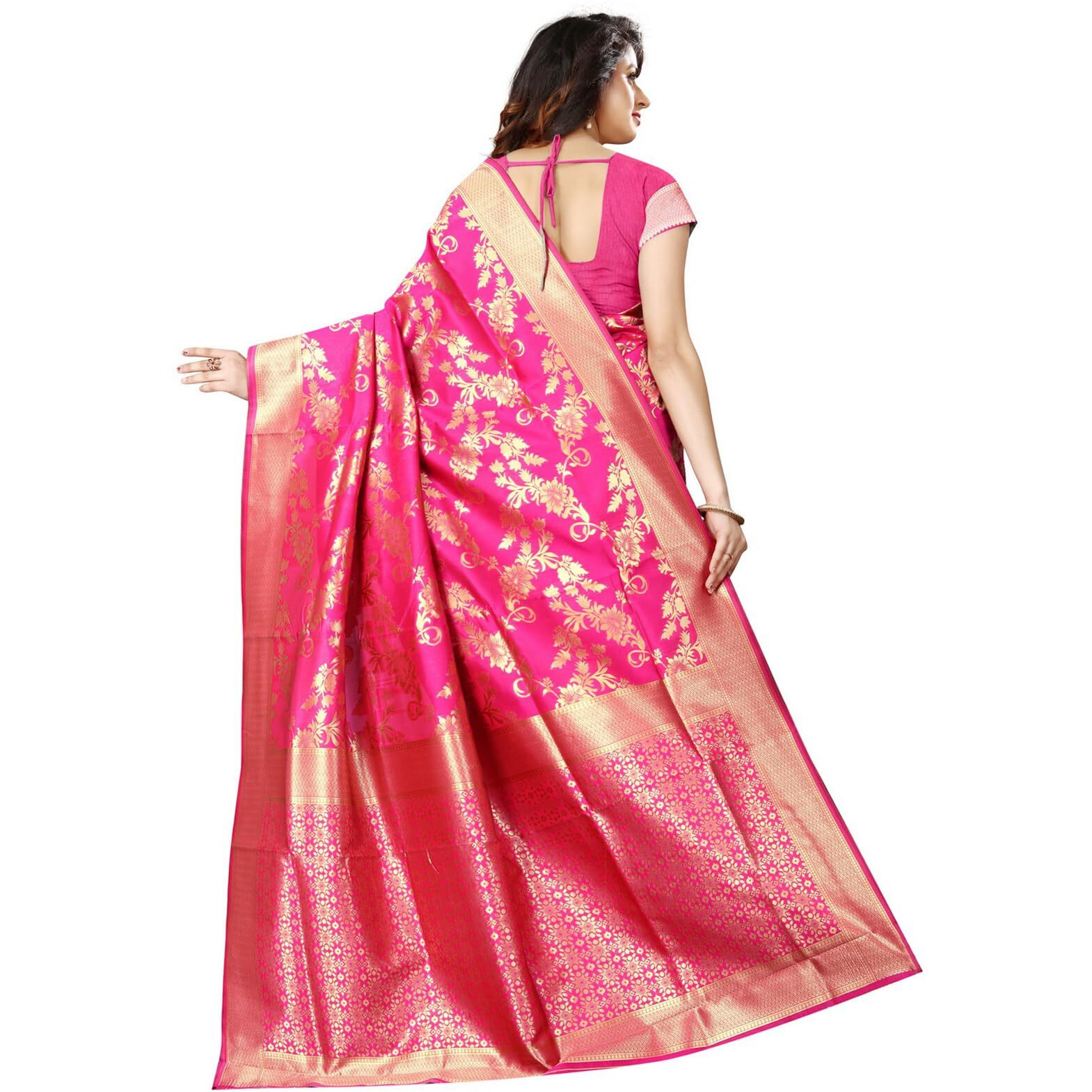 Sugathari Womens Banarasi Saree Pure Kanjivaram Silk Saree Soft new ladies 2023 Design Wear Pattu Sarees Latest Cotton Party Sari collections With Blouse Piece for Wedding sadi (SAM PARI-37 RANI)