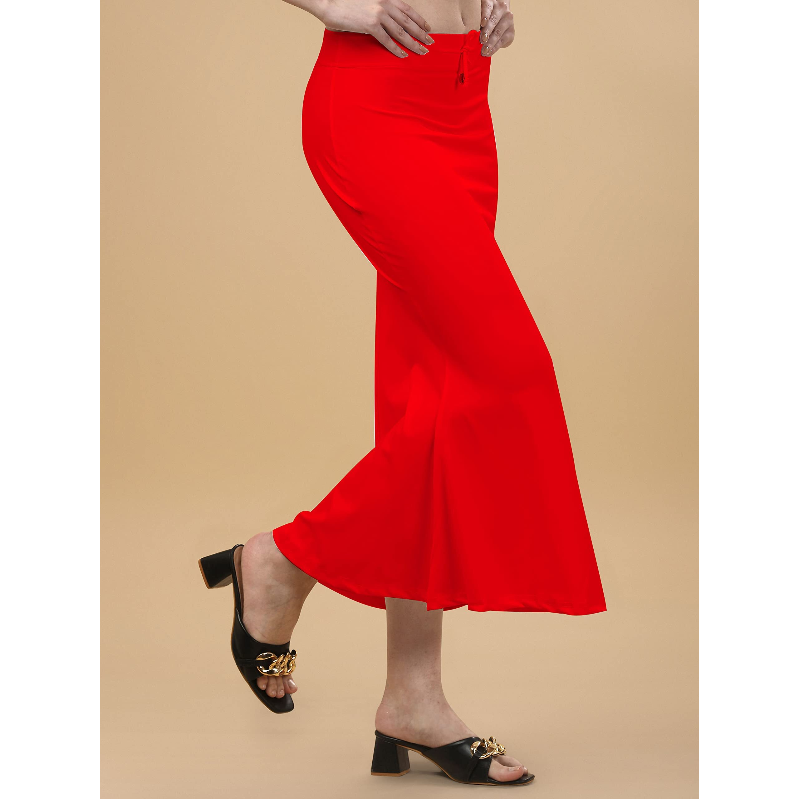 Lycra Saree Shapewear | Petticoat for Women | Cotton Blended Shapewear | Petticoat | Skirts for Women | Shape Wear Dress for Saree Red
