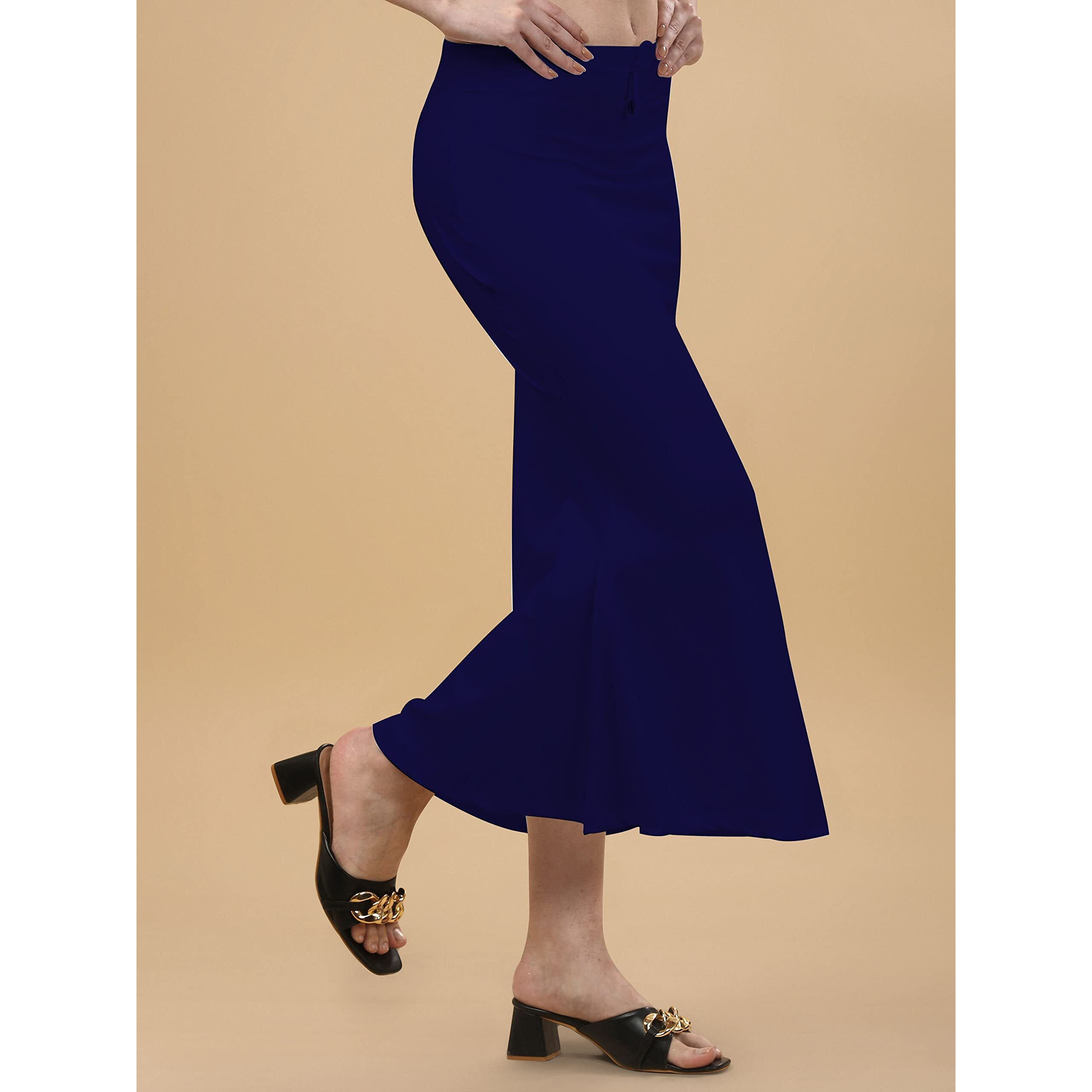 Lycra Saree Shapewear | Petticoat for Women | Cotton Blended Shapewear | Petticoat | Skirts for Women | Shape Wear Dress for Saree Navy Blue