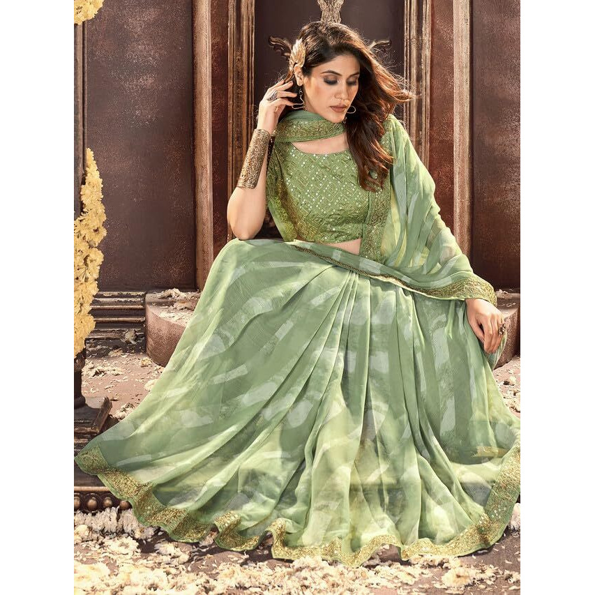 Satrani Womens Pure Georgette Saree (3252S585N_Mint Greeen4)