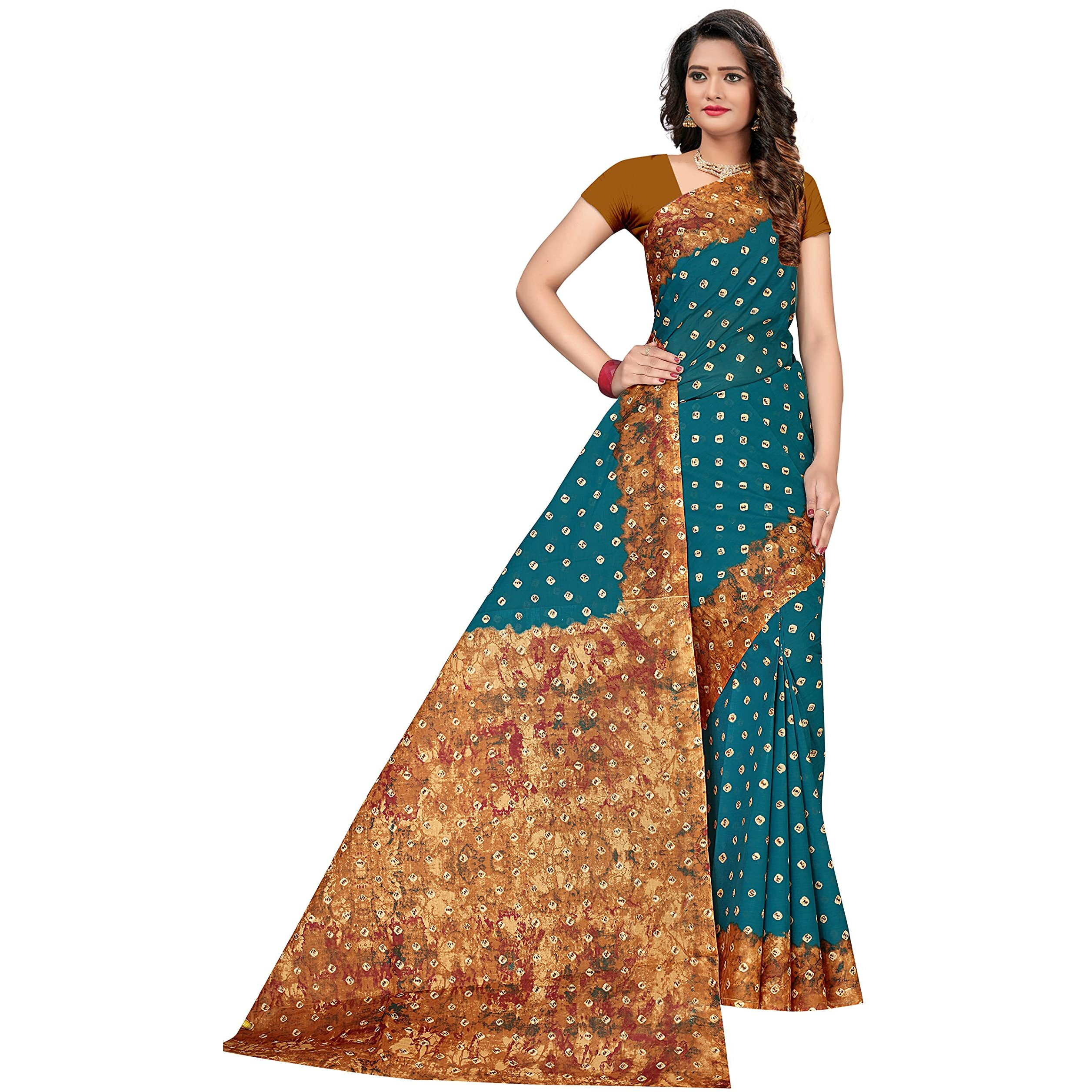 TAMAIRA FASHION Womens Plain Weave Pure Cotton Saree Without Blouse Piece(2355_Seagreen)
