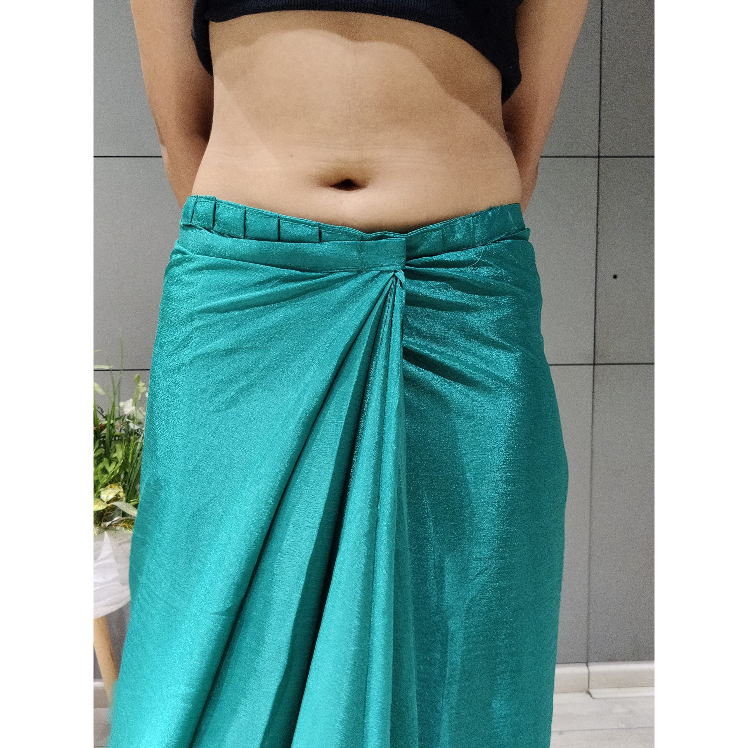 Sidhidata Womens Woven Synthetic Saree With Blouse Piece (Faluda Rama_Green, C Rama)