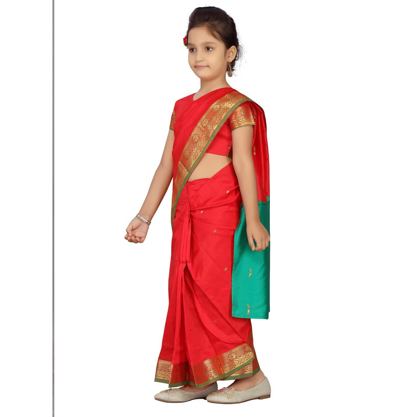 Aarika silk Girls Red Colour Saree (Sr-20690-Red-16)