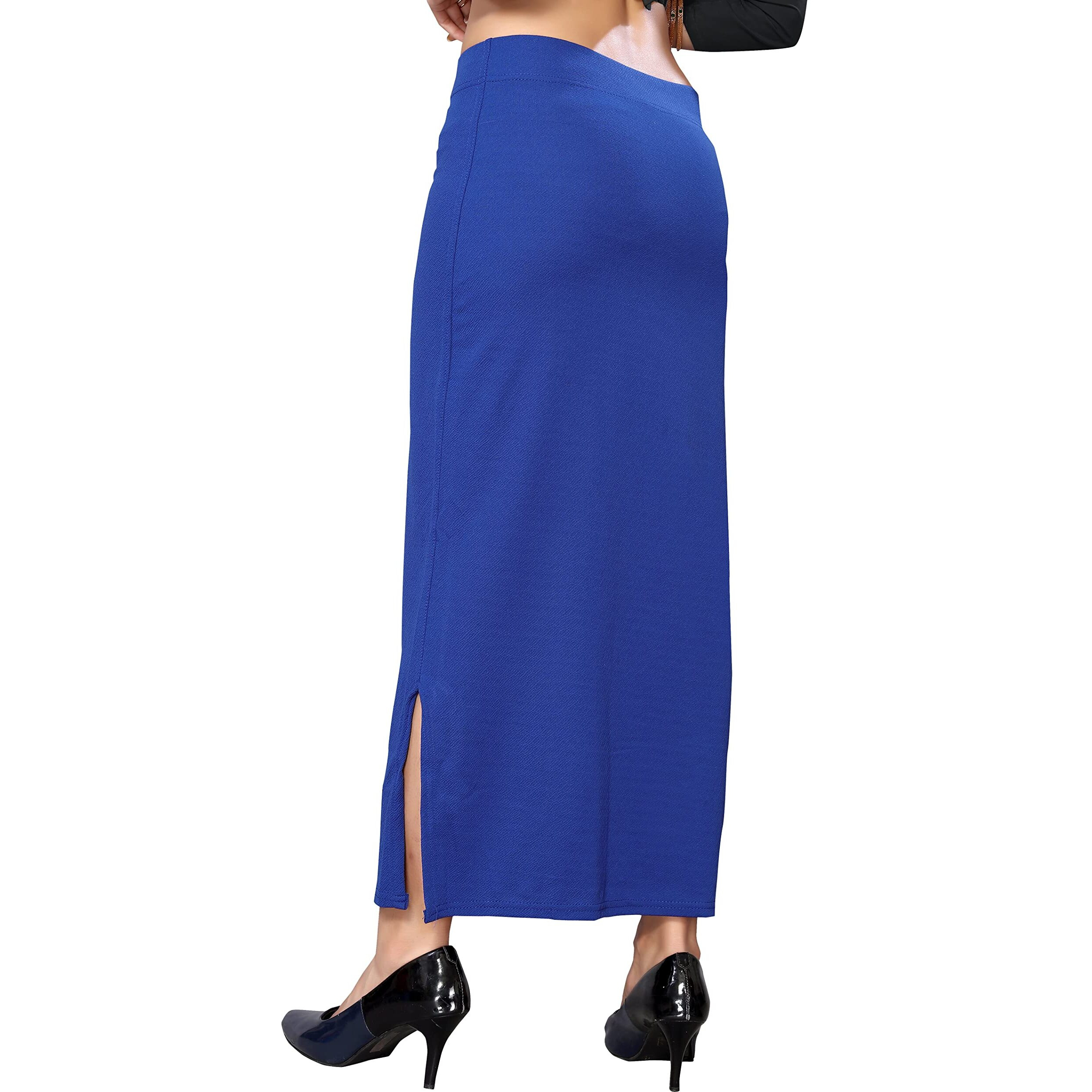 Yashika Womens Full Elastic Lycra Blend Saree Shapewear Petticoat(SDPL-Shape Royal Blue-XL)