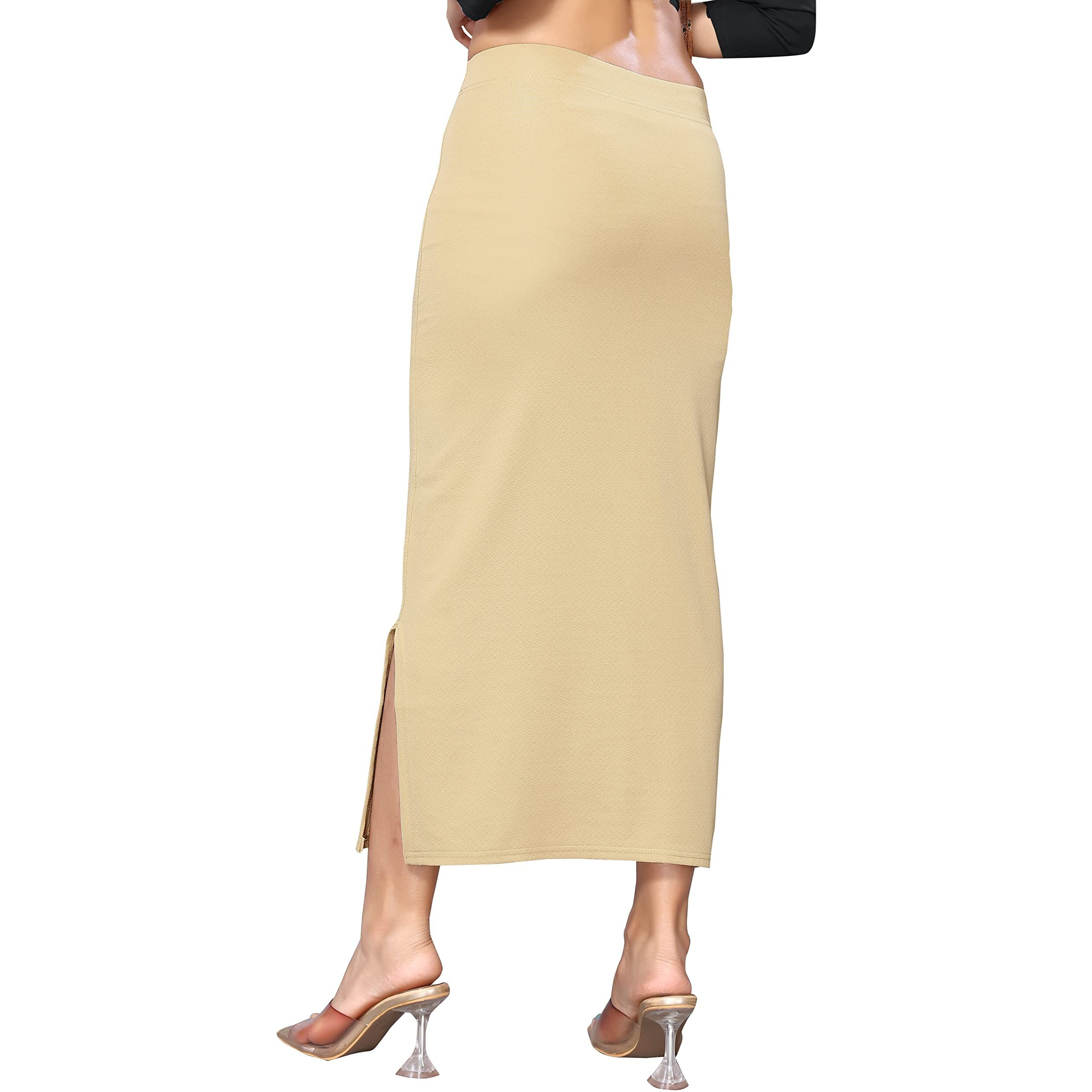 Yashika Womens Full Elastic Lycra Blend Saree Shapewear Petticoat(SDPL-Shape CHIKU-XXL)