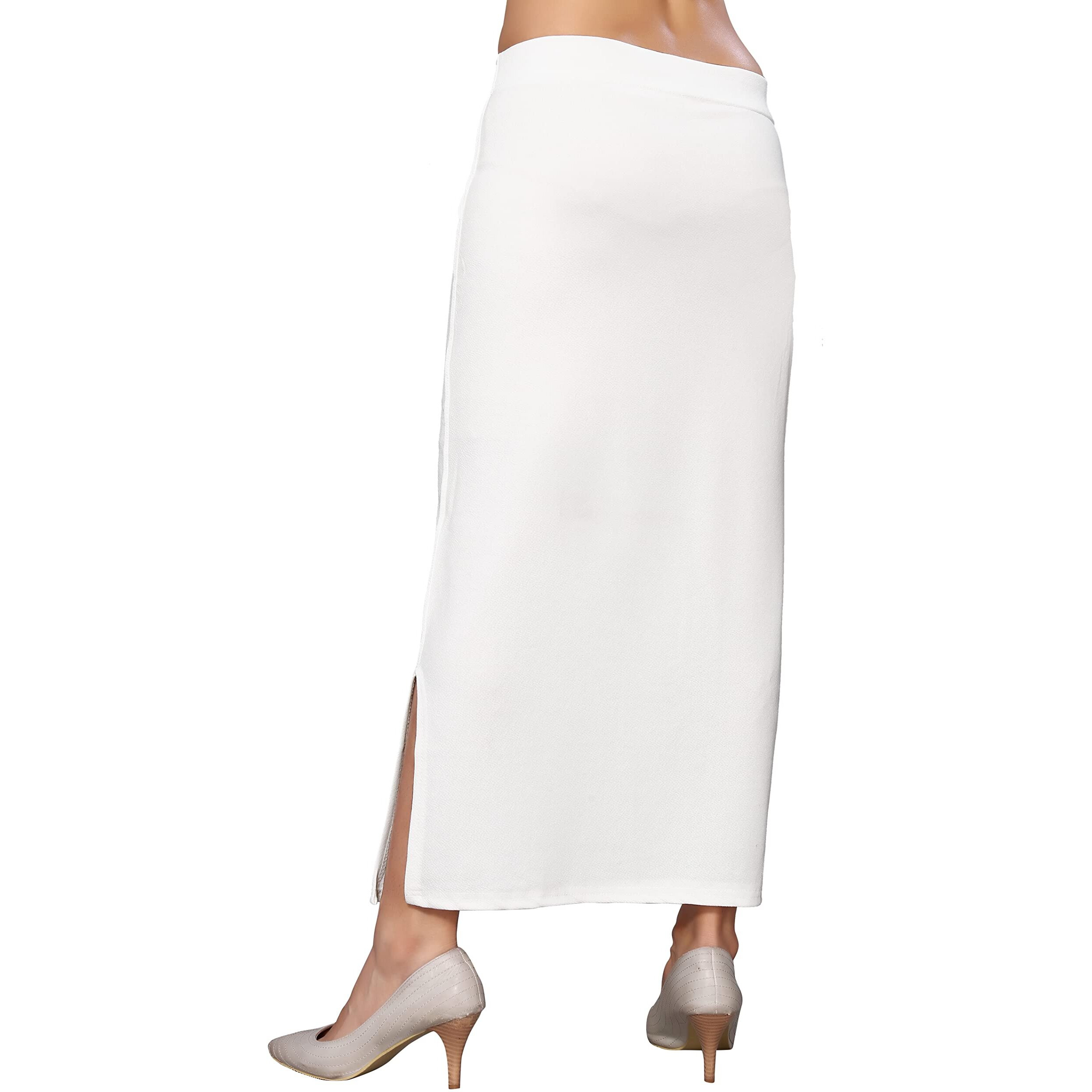 Yashika Womens Full Elastic Lycra Blend Saree Shapewear Petticoat(SDPL-Shape White-S)