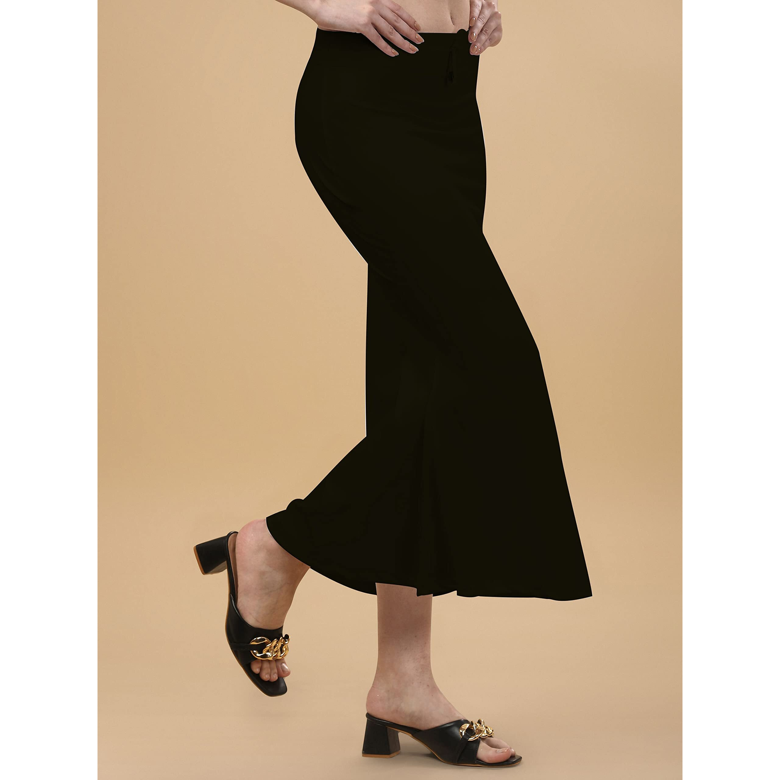 Lycra Saree Shapewear | Petticoat for Women | Cotton Blended Shapewear | Petticoat | Skirts for Women | Shape Wear Dress for Saree Black