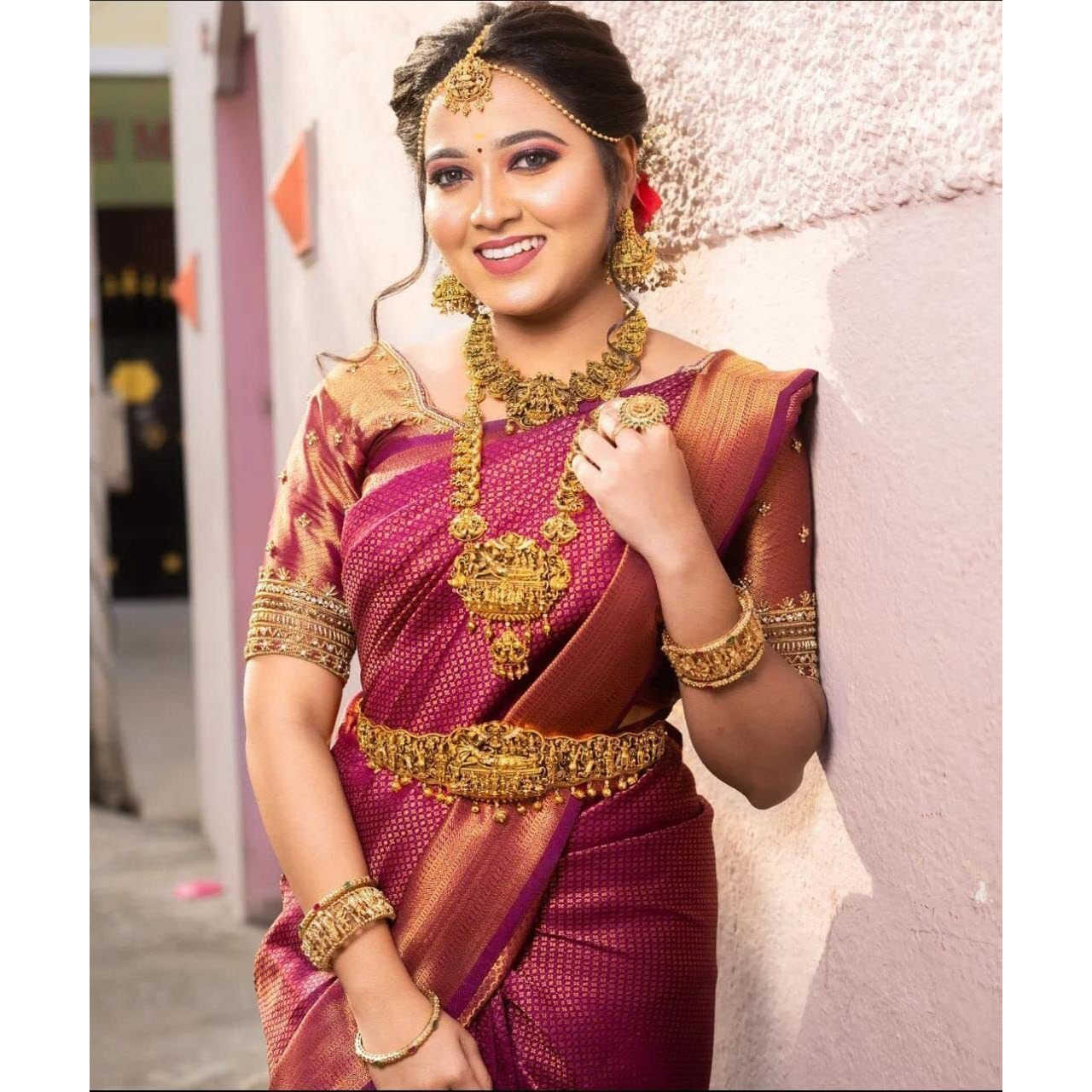 SGF11 Womens Kanjivaram Soft Silk Saree With Blouse Piece (Maroon)