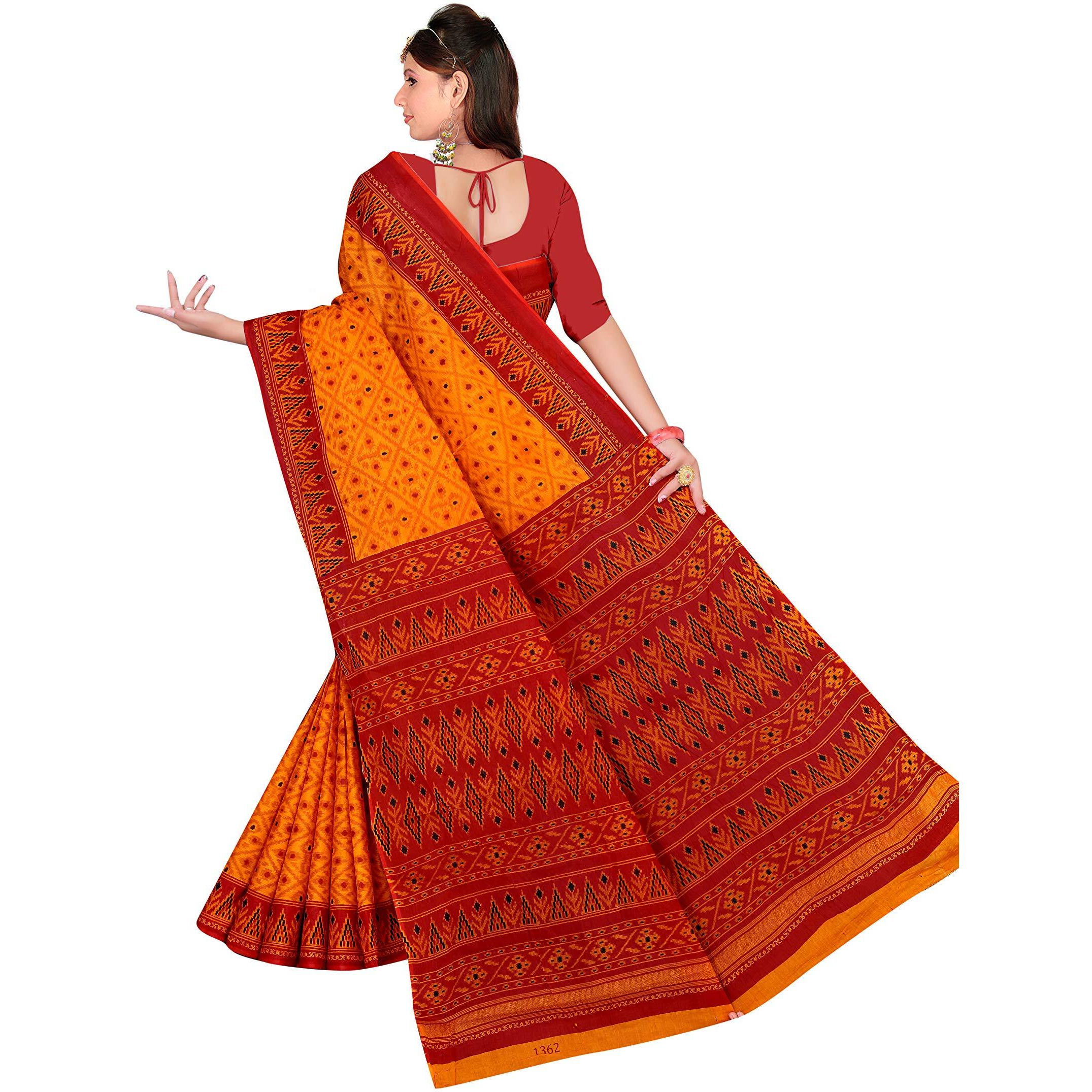 TAMAIRA FASHION Womens Plain Weave Pure Cotton Saree Without Blouse Piece