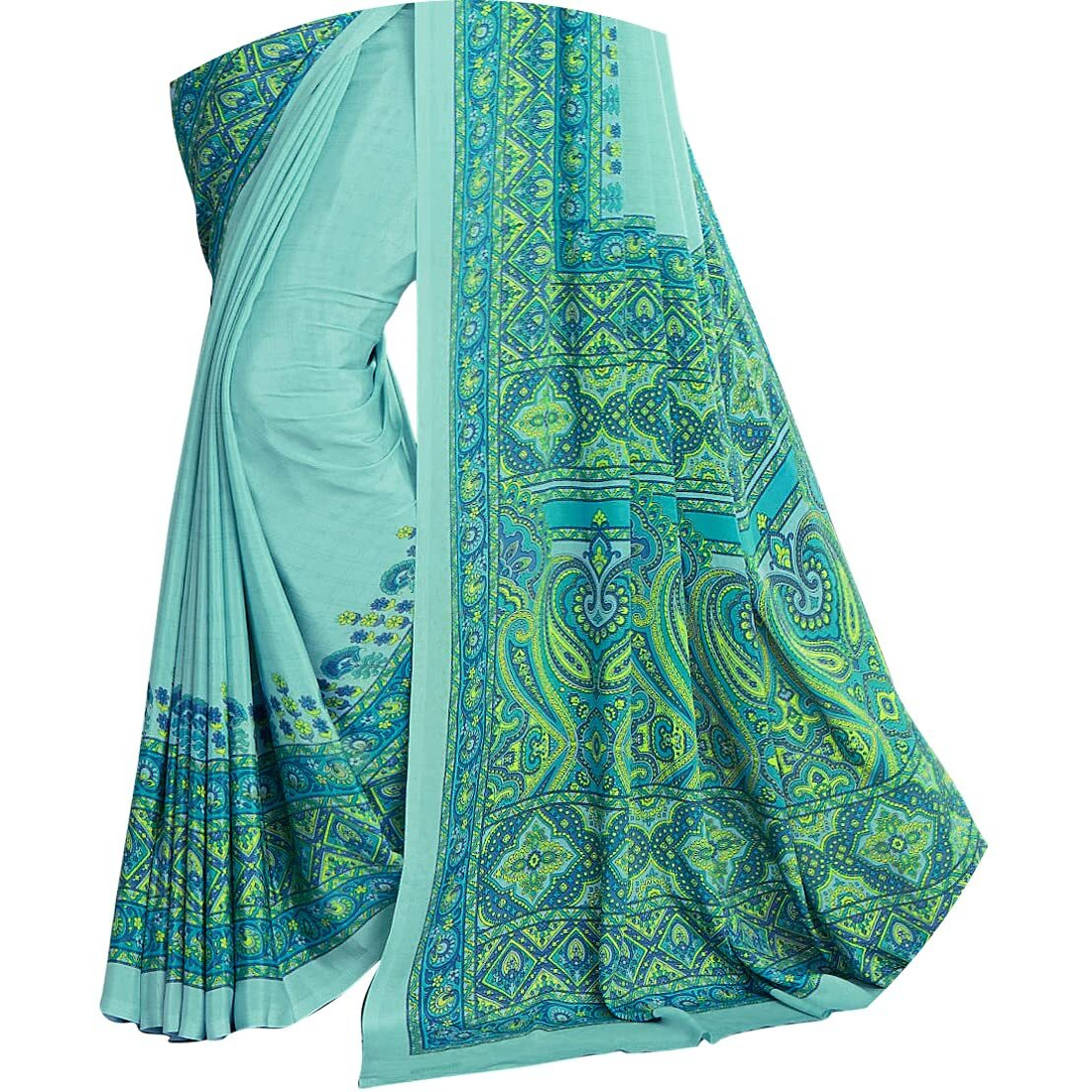 Jaanvi fashion Womens Crepe Saree With Unstitched Blouse Piece(pearl-silk-9003-a)