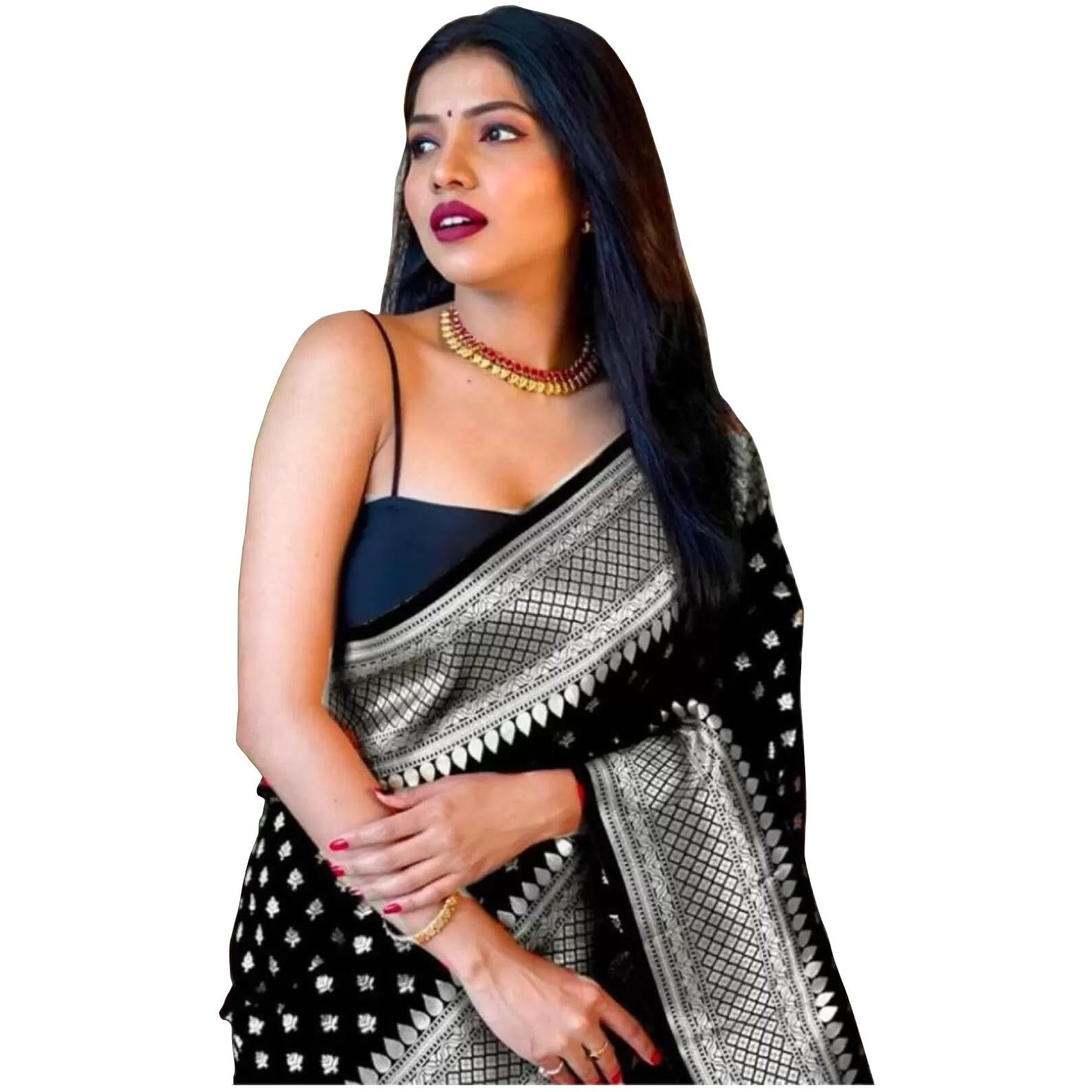 Sugathari Womens Banarasi Saree Pure Kanjivaram Silk Saree Soft new ladies 2023 Design Wear Pattu Sarees Latest Cotton Party Sari collections With Blouse Piece for Wedding sadi (PARI S-4 BLACK)