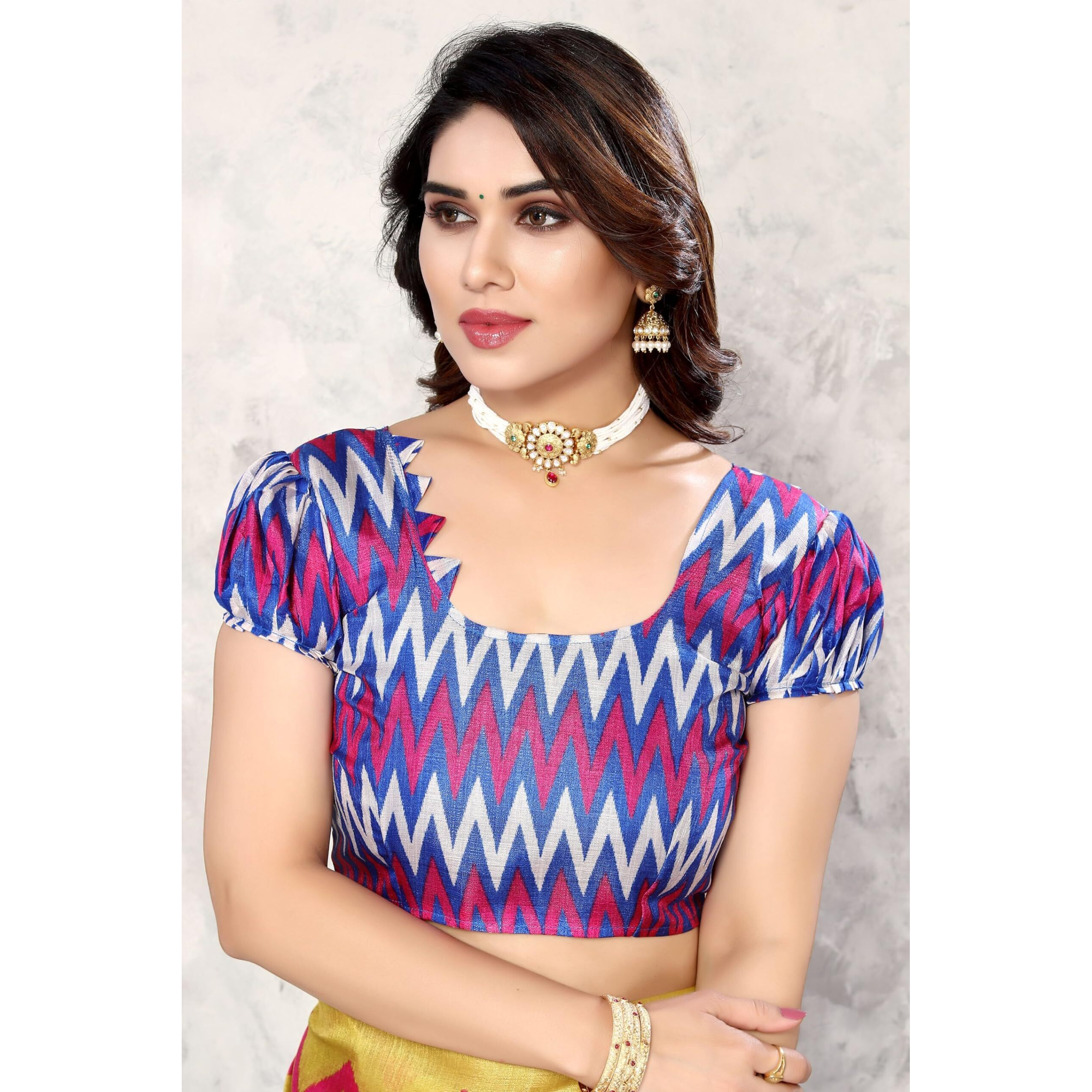 Yashika Womens Printed Trendy Art Silk Blue Color Saree With Blouse Material(ROCKET BLUE)