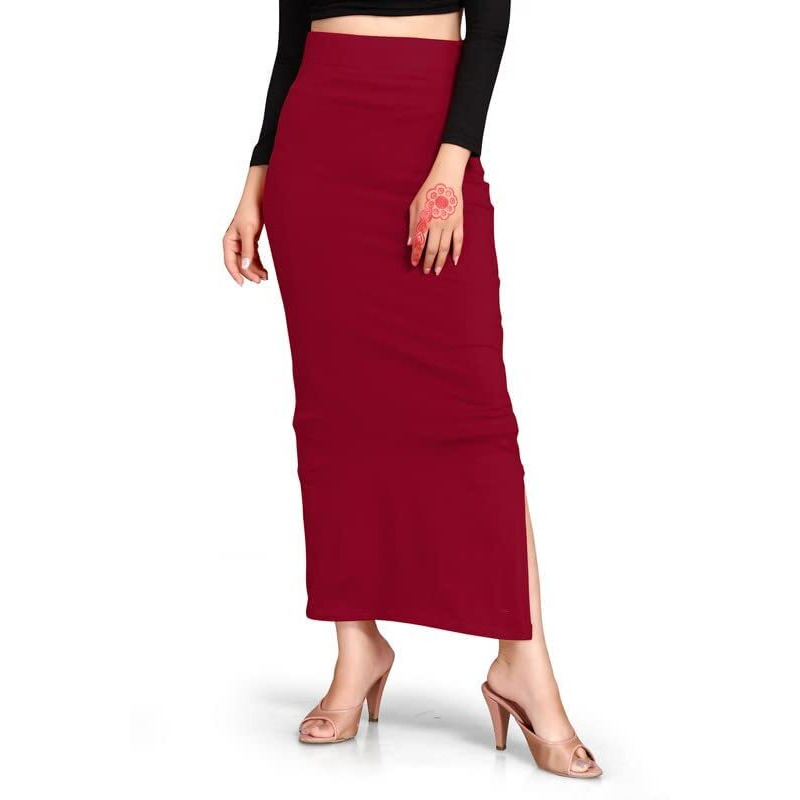 ALYNE Lycra Saree Shapewear Petticoat for Women, Womens Blended Full-Elastic Saree Shapewear (M, MAROON)