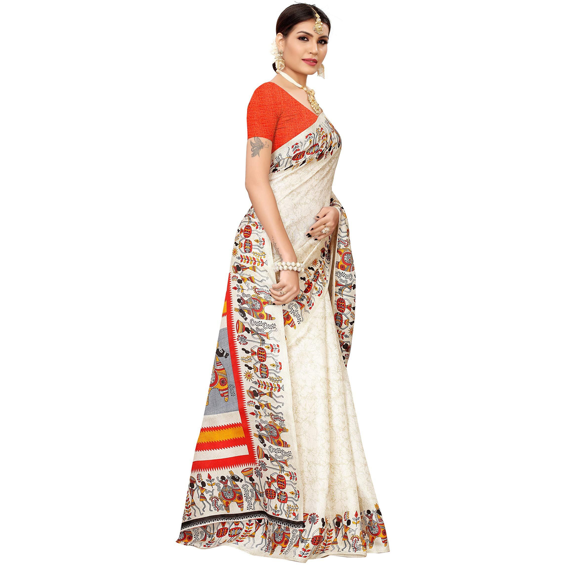 Yashika Women khadi saree SDPL-VIVO ORANGE