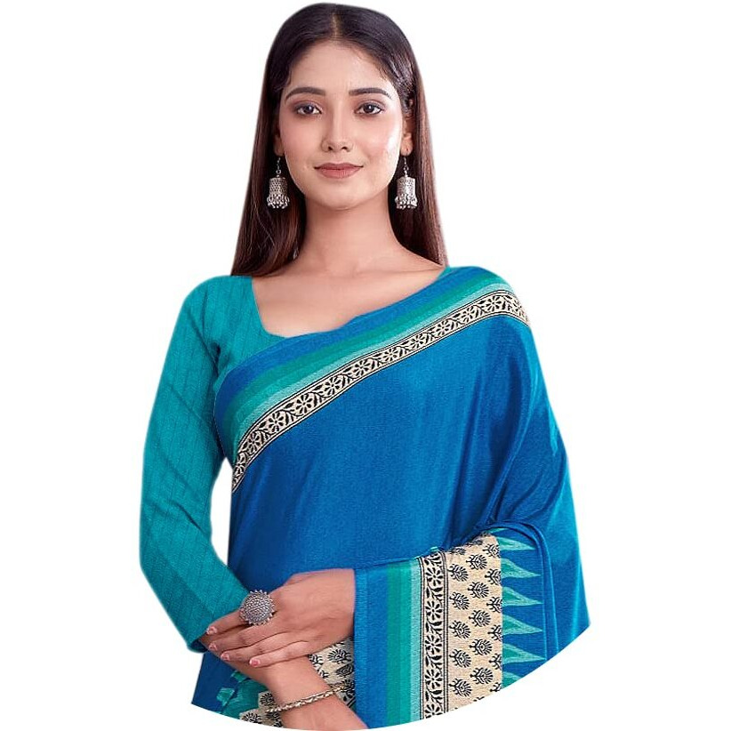 Jaanvi fashion Womens Crepe Saree With Unstitched Blouse Piece(pearl-silk-9011-b)