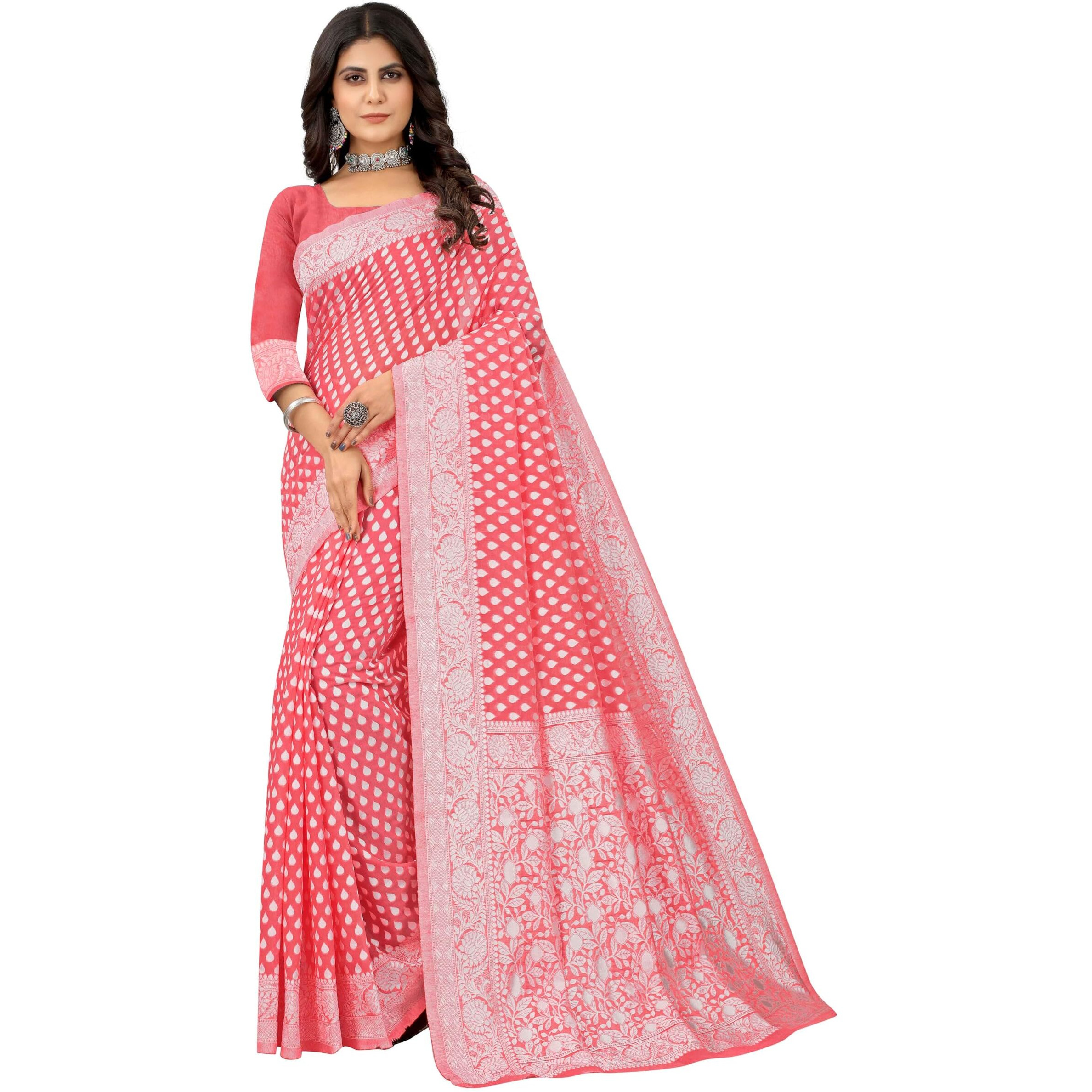 Sugathari Womens Banarasi Saree Pure Kanjivaram Silk Saree Soft new ladies 2023 Design Wear Pattu Sarees Latest Cotton Party Sari collections With Blouse Piece for Wedding sadi (SAM PARI-155 GAJRI)