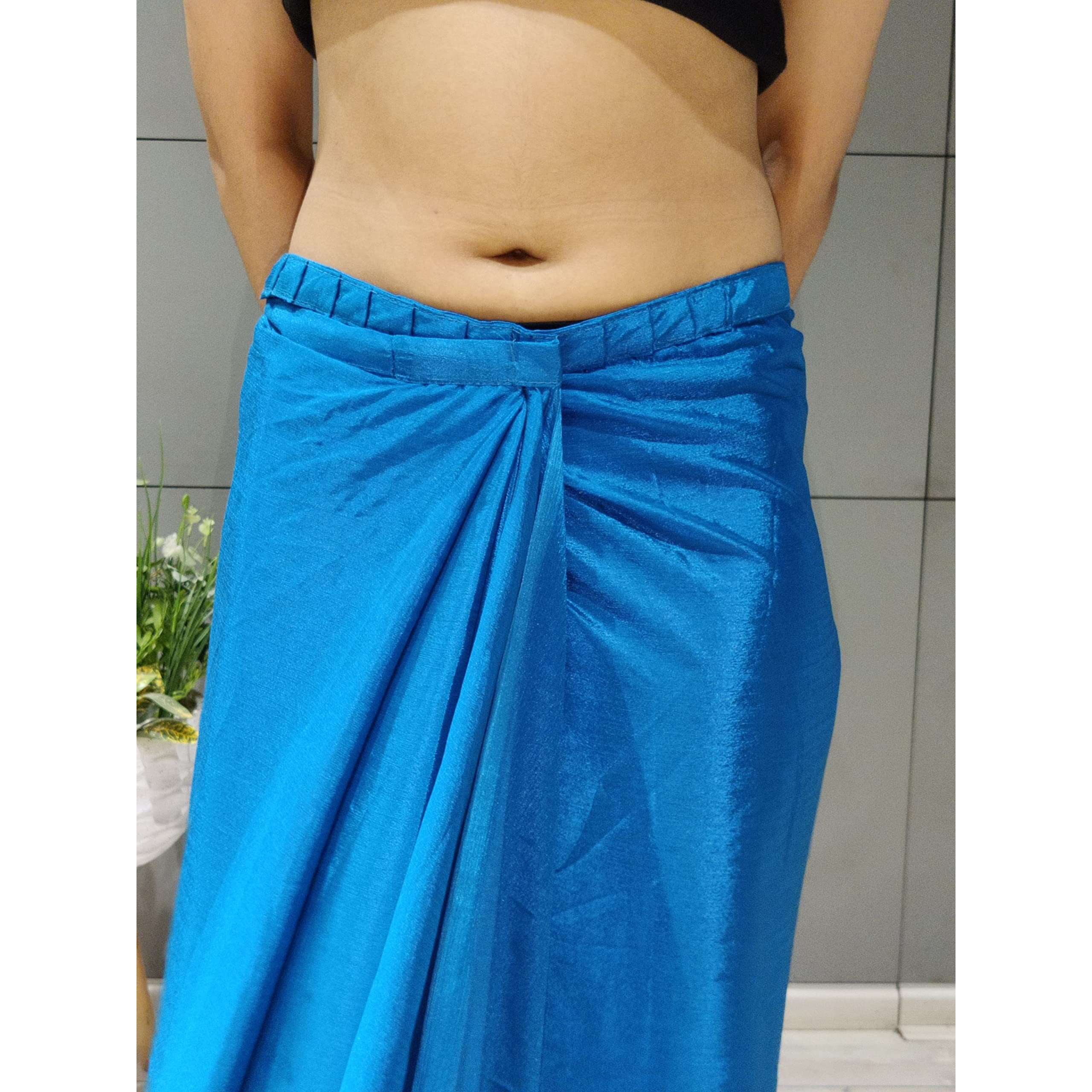 Sidhidata Womens Woven Synthetic Saree With Blouse Piece (Faluda Blue_E Blue)