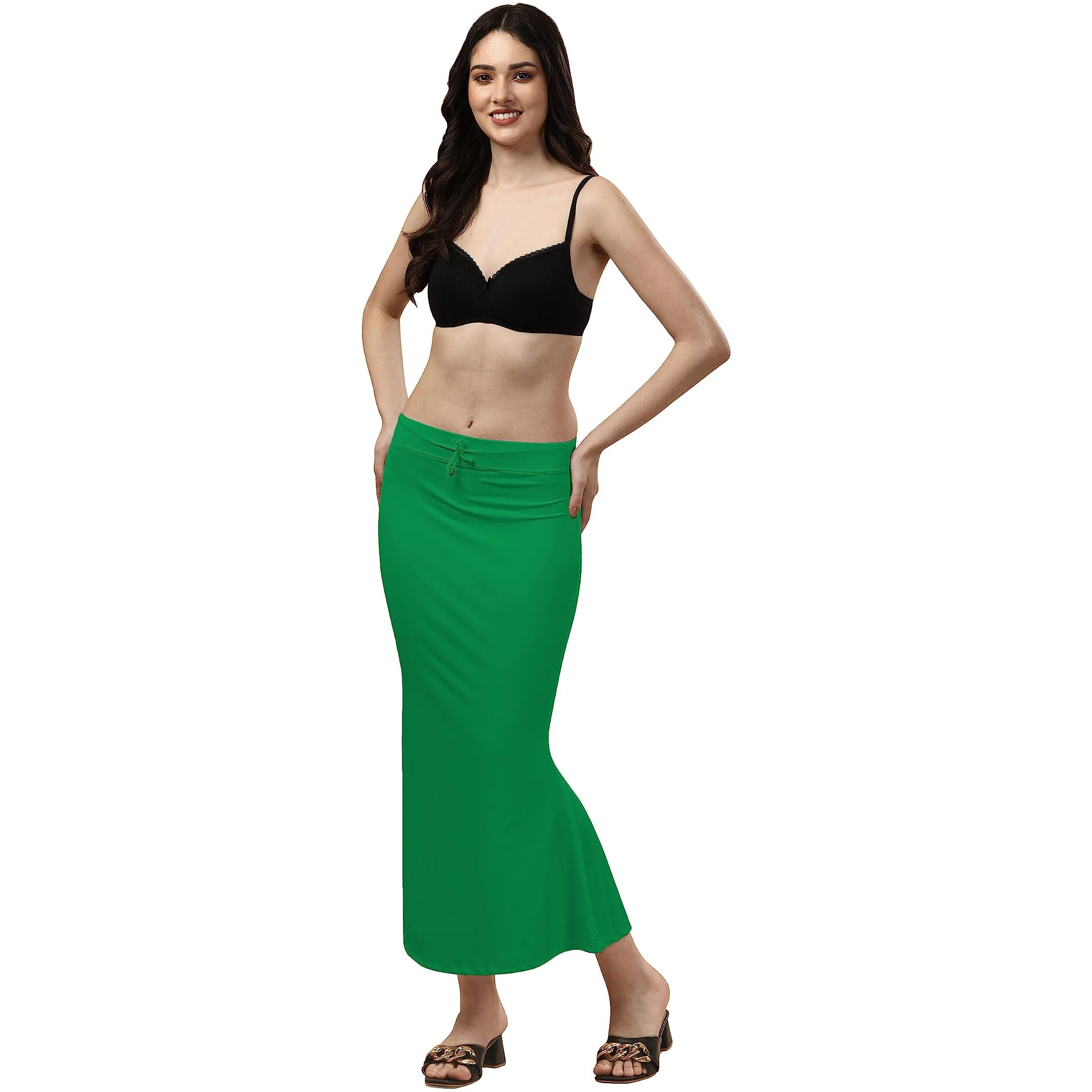Lycra Saree Shapewear | Petticoat for Women | Cotton Blended Shapewear | Petticoat | Skirts for Women | Shape Wear Dress for Saree Green