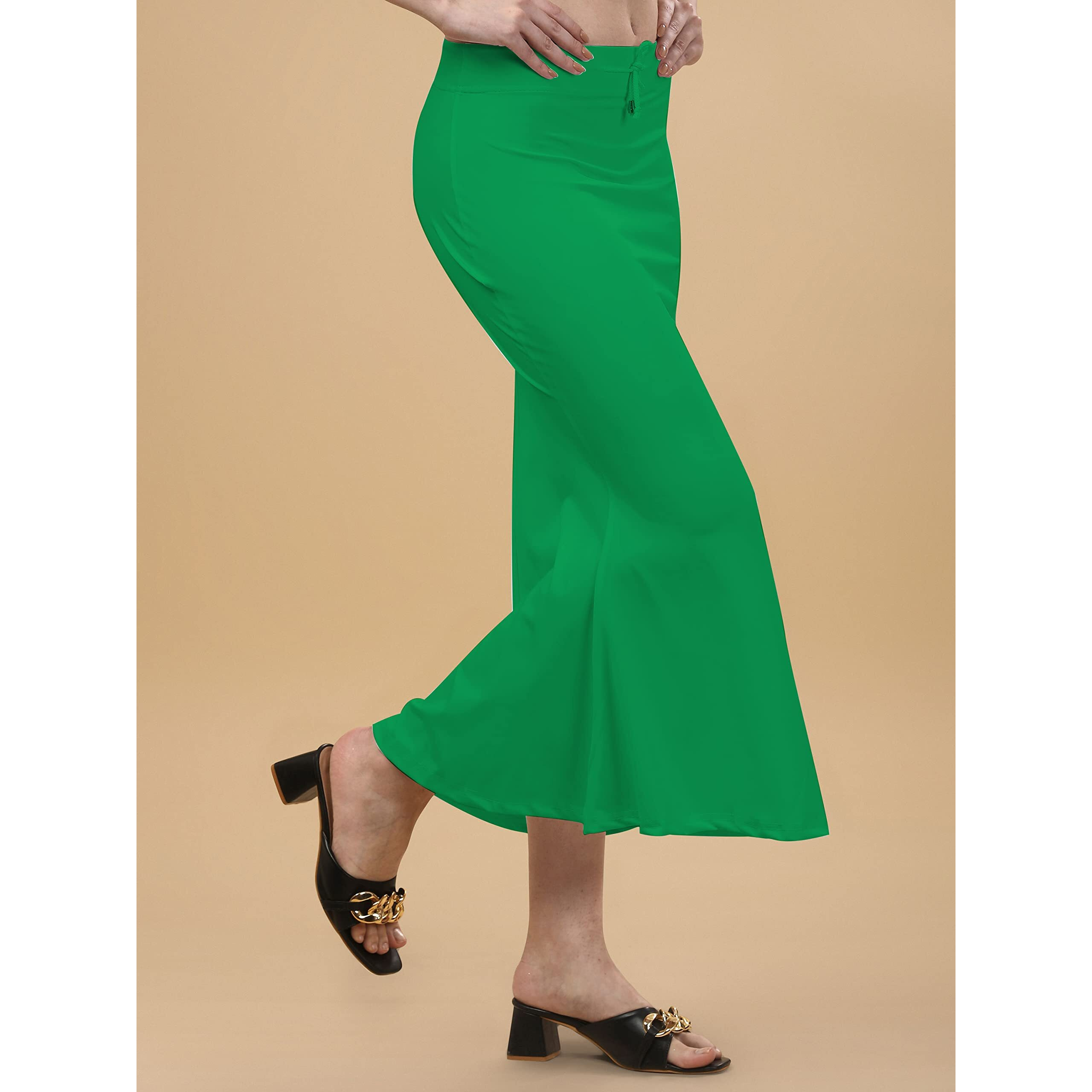 Lycra Saree Shapewear | Petticoat for Women | Cotton Blended Shapewear | Petticoat | Skirts for Women | Shape Wear Dress for Saree Green