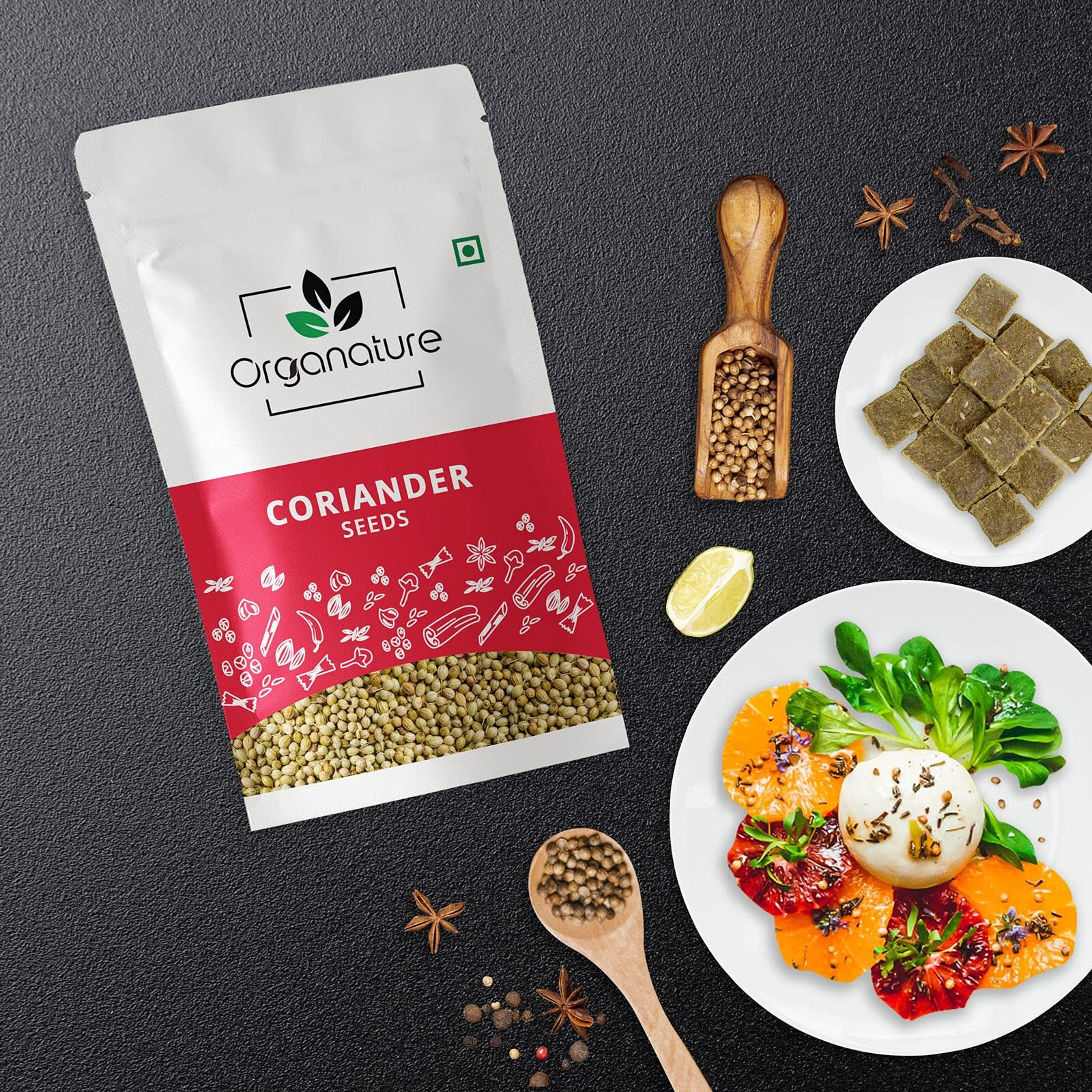 Organature Pure and Natural Coriander Seeds/Whole Dhaniya Seeds Indian Masala Pack of - (600 Grams)