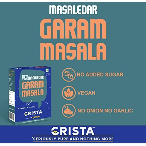 CRISTA Masaledar Garam Masala | Mixed Spices Blend | Zero added Colours, Fillers, Additives & Preservatives | Vegan | No Added Sugar | No Onion | No Garlic | 100 gms