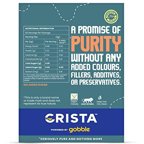 CRISTA Masaledar Garam Masala | Mixed Spices Blend | Zero added Colours, Fillers, Additives & Preservatives | Vegan | No Added Sugar | No Onion | No Garlic | 100 gms