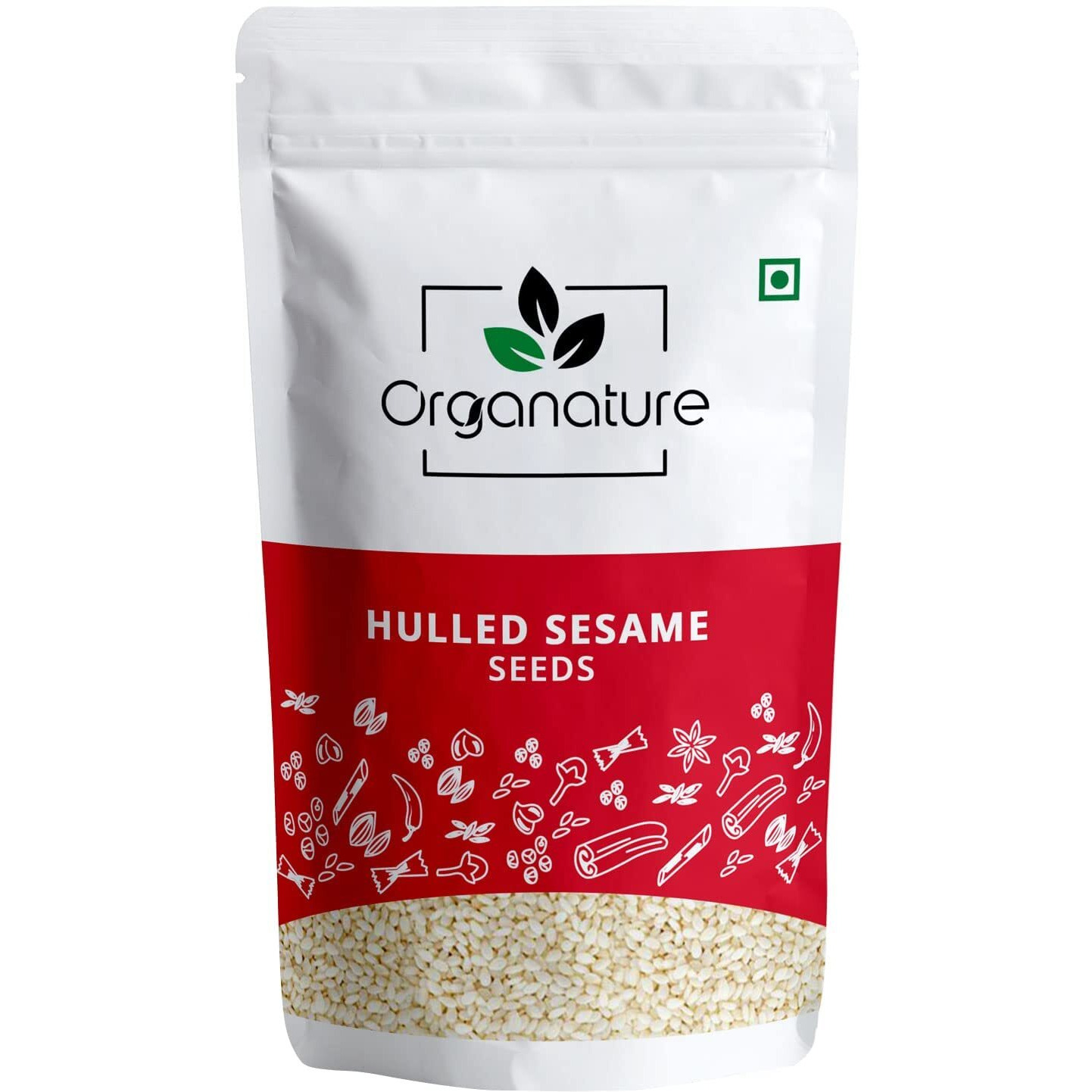 Organature Fresh & Natural Hulled White Sesame Seeds | White Til | Tal | Whole Indian Spices - Pack of (400 Grams)