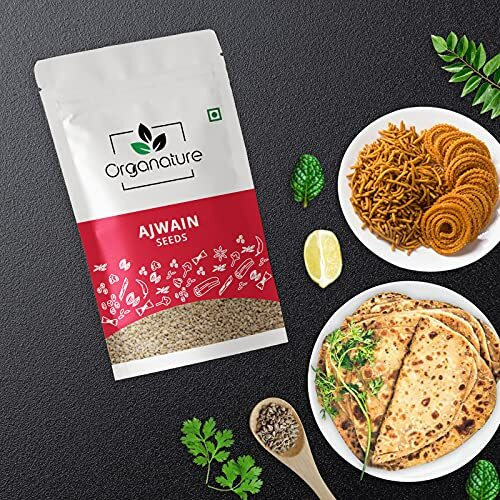 Organature Premium Fresh Whole Ajwain Seeds | Carom Seeds | Ajamo | Bishops Weed Pack of - (400 Grams)