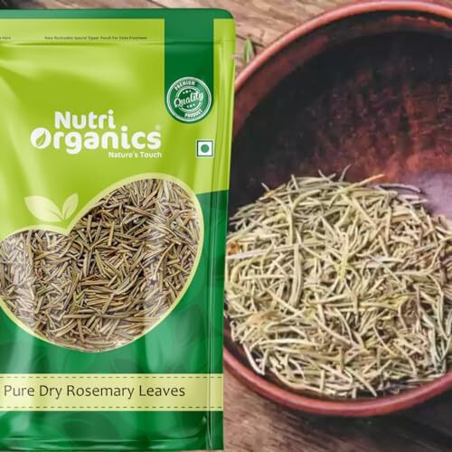 NutriOrganics Rosemary Dried Leaves - 50gm | Rosemary Leaves for hair growth & Food 50g