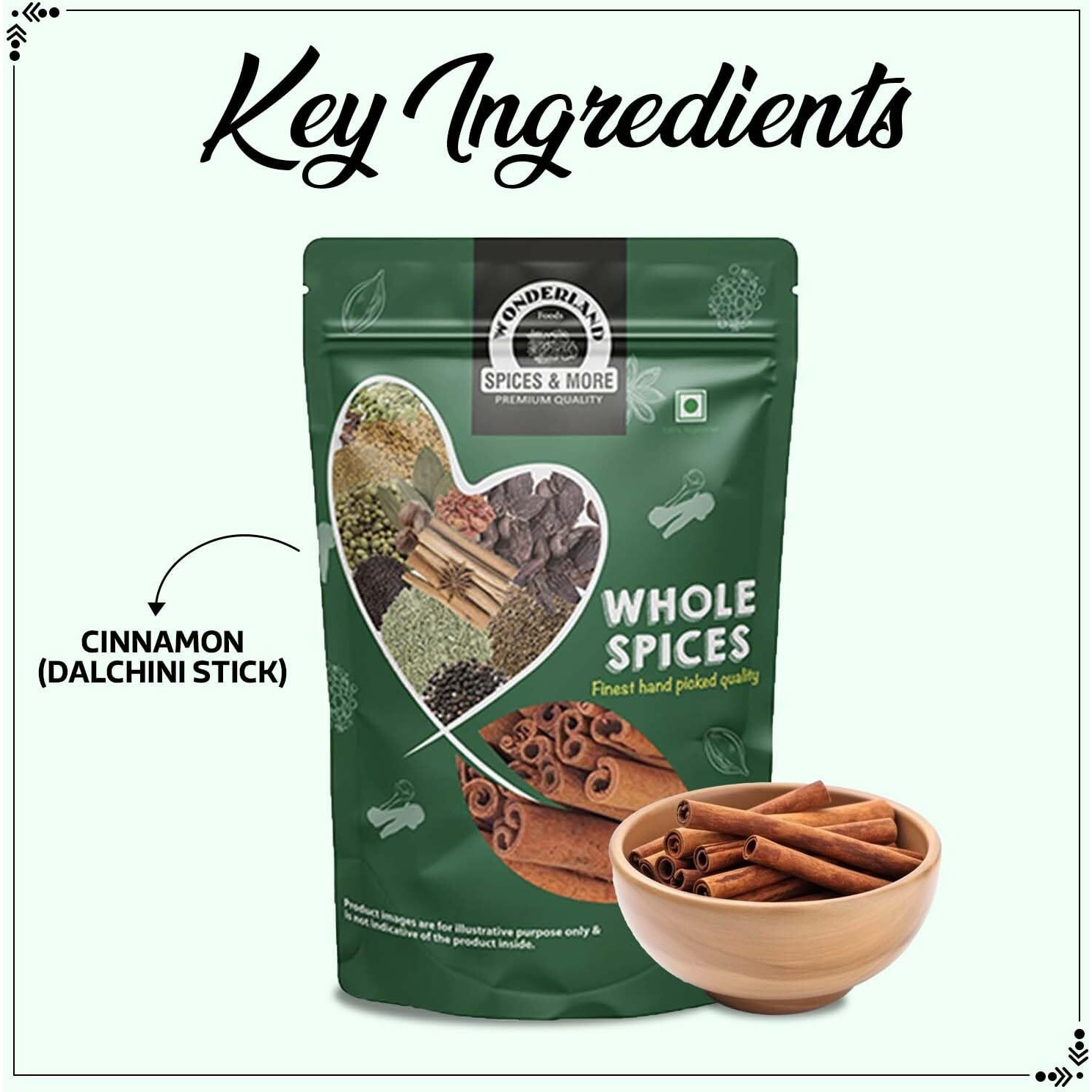 WONDERLAND FOODS Cinnamon, Dalchini Sticks (Whole Spices) (250g)