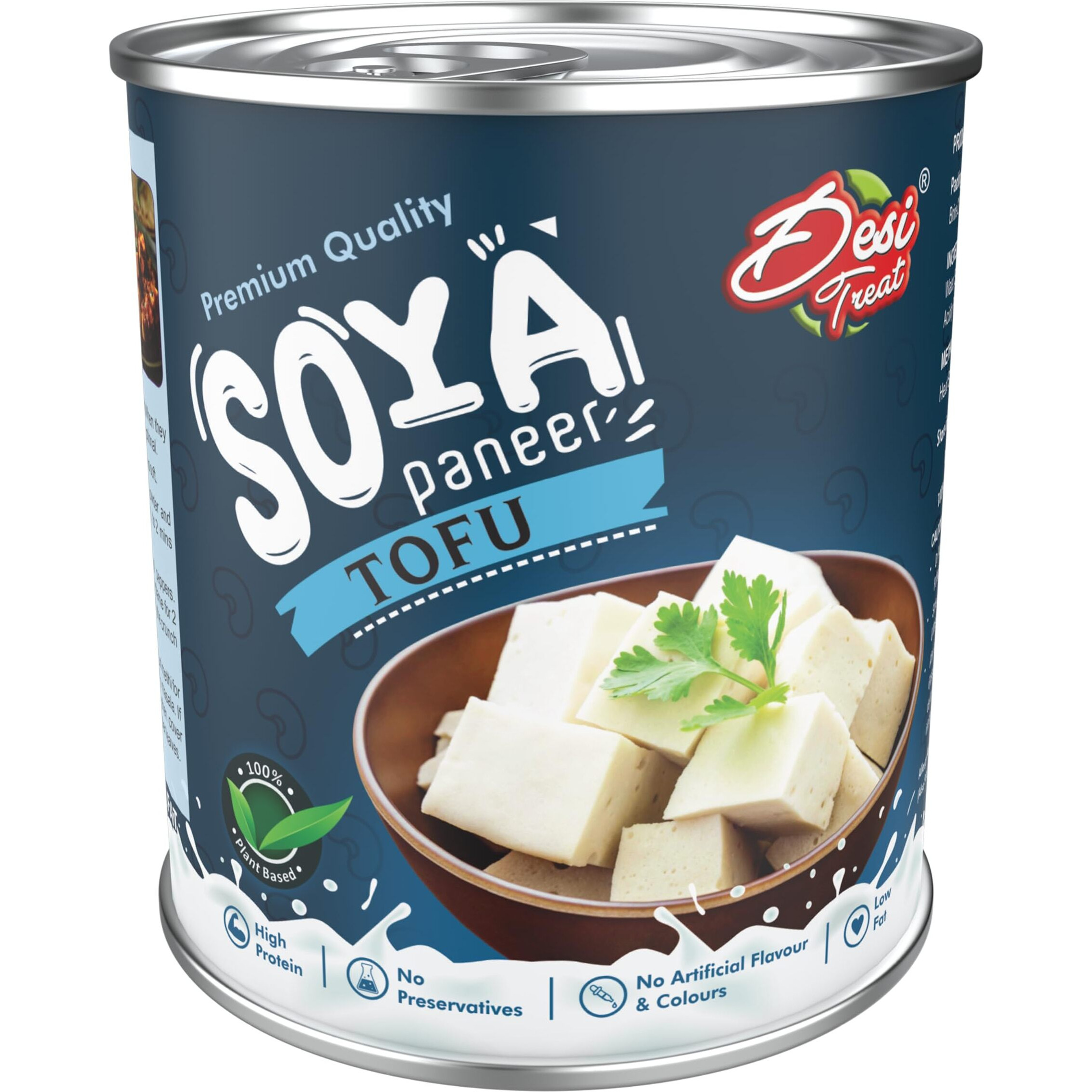 Desi Treat SOYA Paneer (Tofu), 800g | Net wt. 450g | Soft and Creamy | No Preservatives | 100% Natural