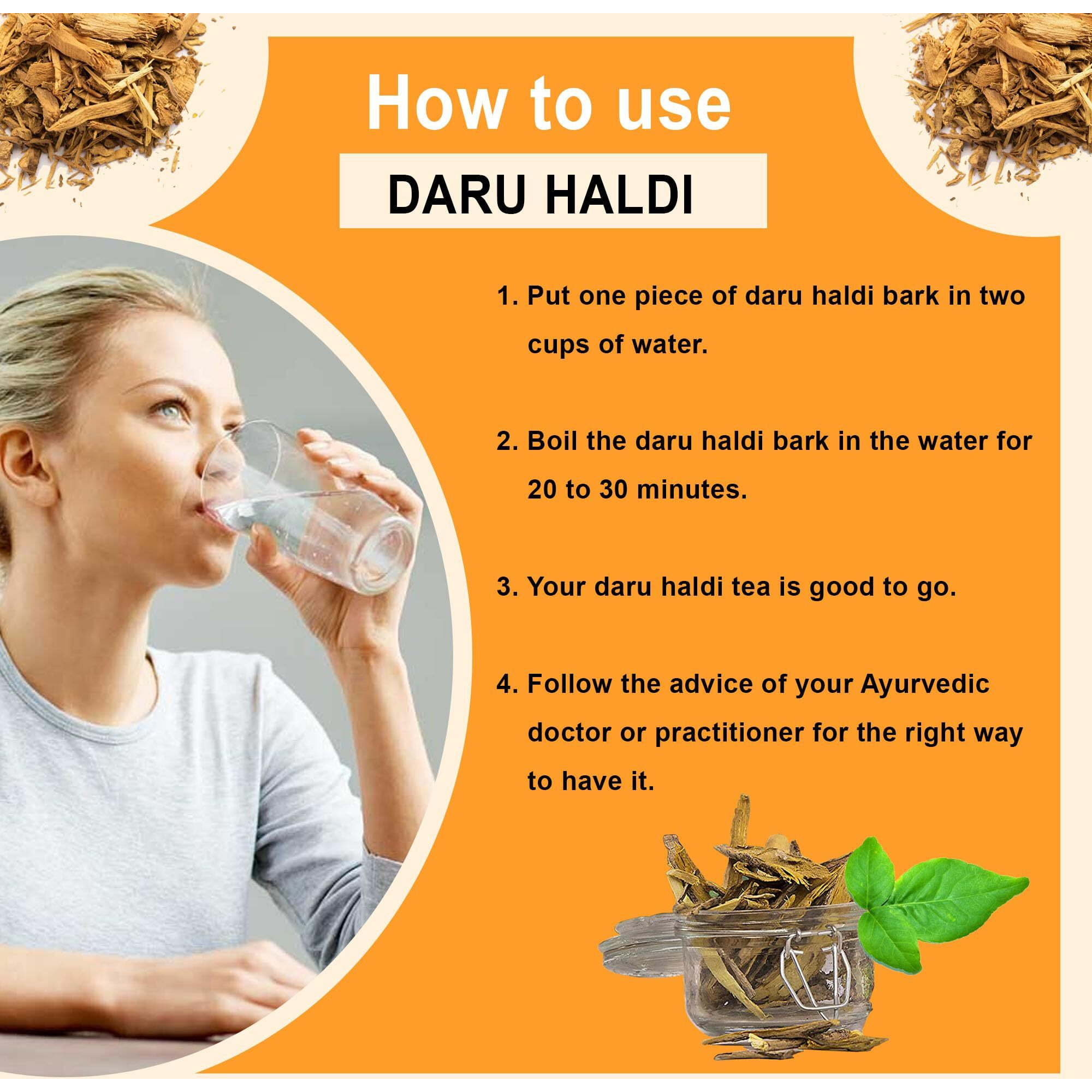 BrijBooti Daru Haldi Bark - (400 Gm) | Berberis aristata | Indian Barberry Daru Haldi Chaal