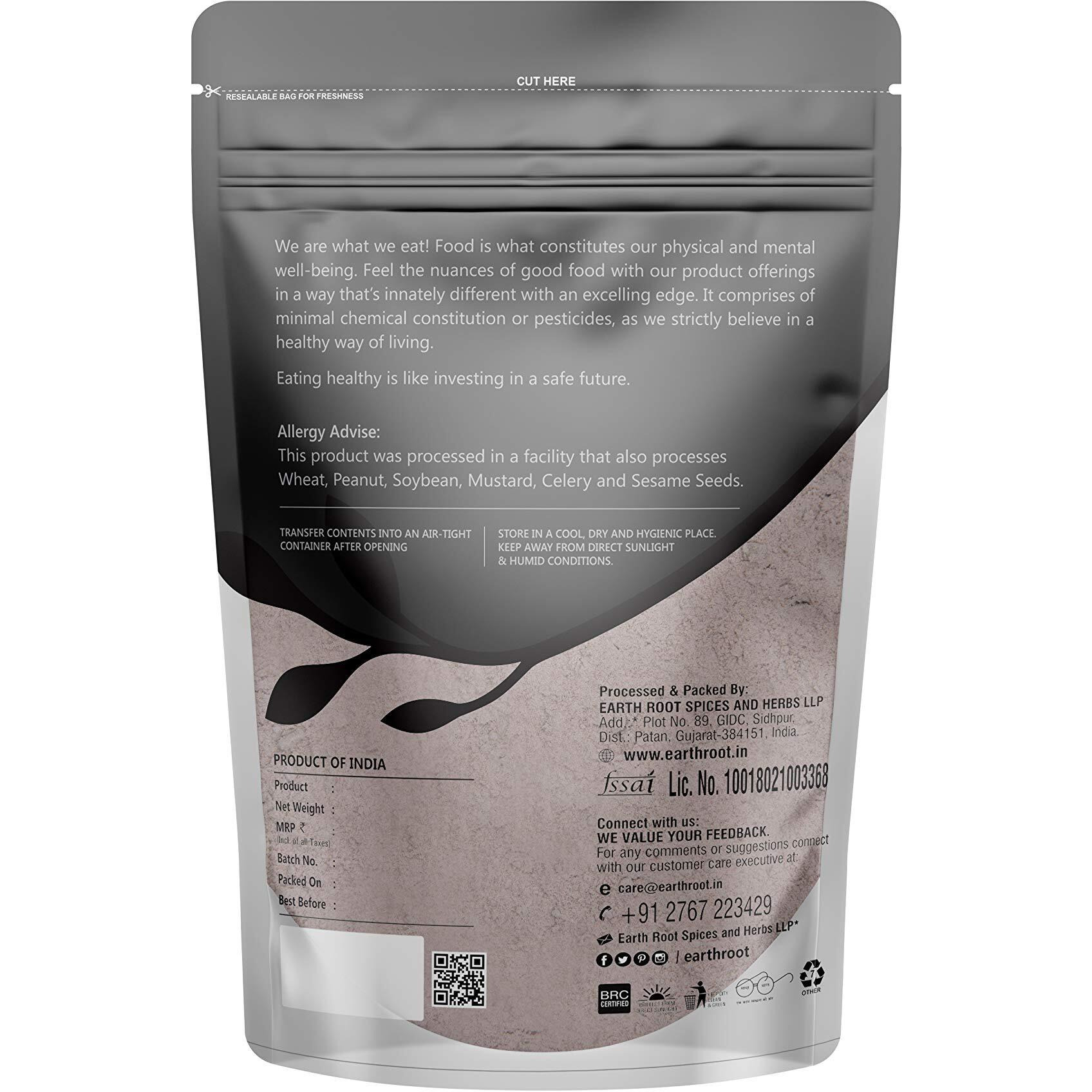 EarthRoot Black Salt 1 kg | Kala Namak 1 |Black salt Powder (pack of 1)