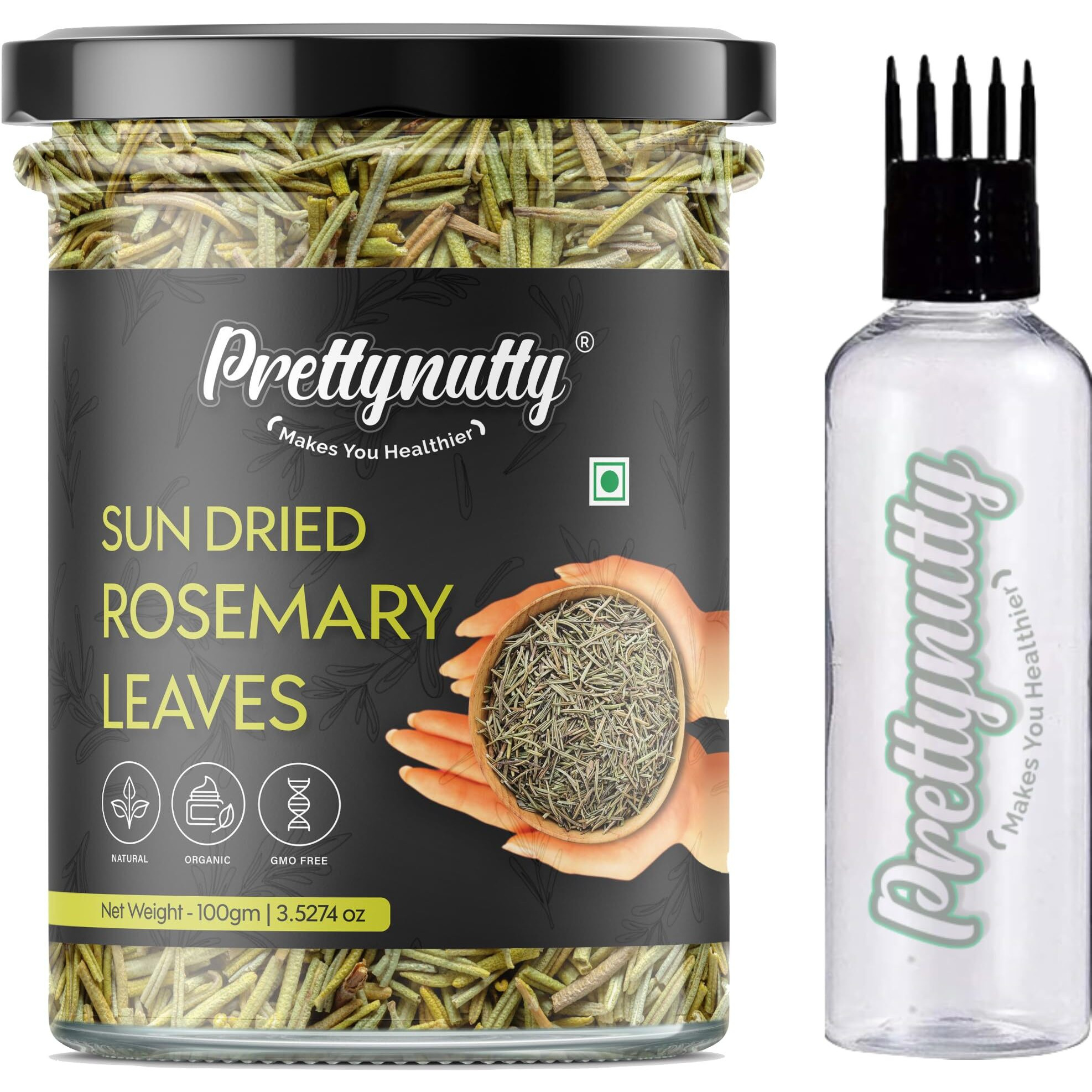 PrettyNutty Rosemary Dried Leaf/Rosemary Leaves (100% Natural), 200g.
