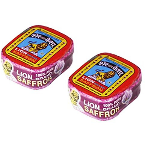 Lion Brand Saffron,2g, Original Kashmir Lacha Saffron/Kesar/Keshar (Certified Grade A) for Biryani, Beauty, Improved Health and Tilak (VALUE PACK OF 2gm (2X1gram  2grams))