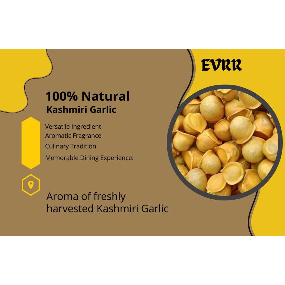 EVRR Kashmiri Garlic (Lehsun) 200 grams, A Taste Of Himalayan Tradition, Premium Himalayan Single Clove Garlic For Strong Immunity & Diabetes