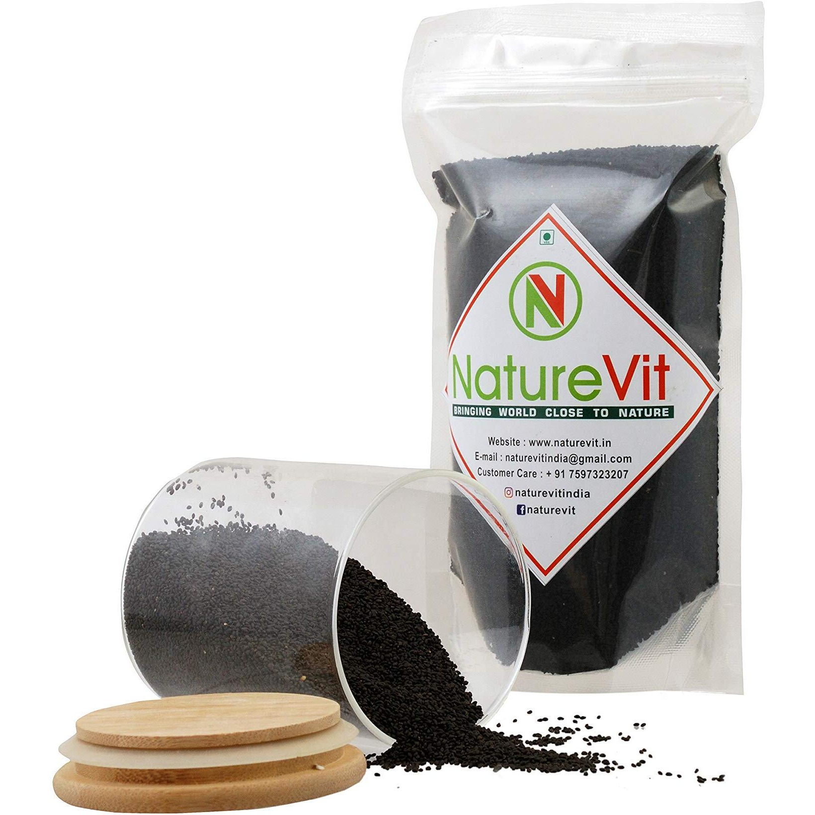 NatureVit Kalonji Seeds 400g - Nigella Seeds | Seeds for Hair Growth | 100% Natural Indian Superfood, Add Flavour to Curries, Indian Breads and Baked Goods