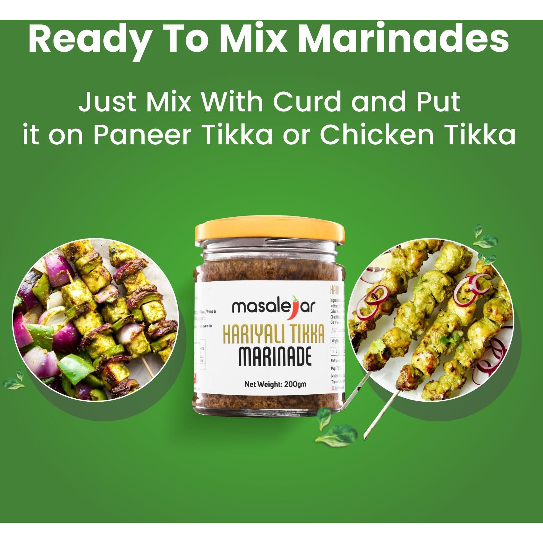 Masalejar Hariyali Tikka Marinade | Ready to Cook Spice Mix | Just Mix & Cook | Hariyali Tikka Masala | Chicken Masala | Paneer Masala | Pack of 1X200 GM