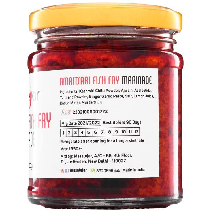 Masalejar Ready to Cook Amritsari Fish Fry Marinade Spice Mix 200 gm Serves 5-6| Fish Masala | Instant Fish Fry Masala Tikka Paste | Just Mix & Cook | Cholesterol Free | Trans Fat Free | No added colours
