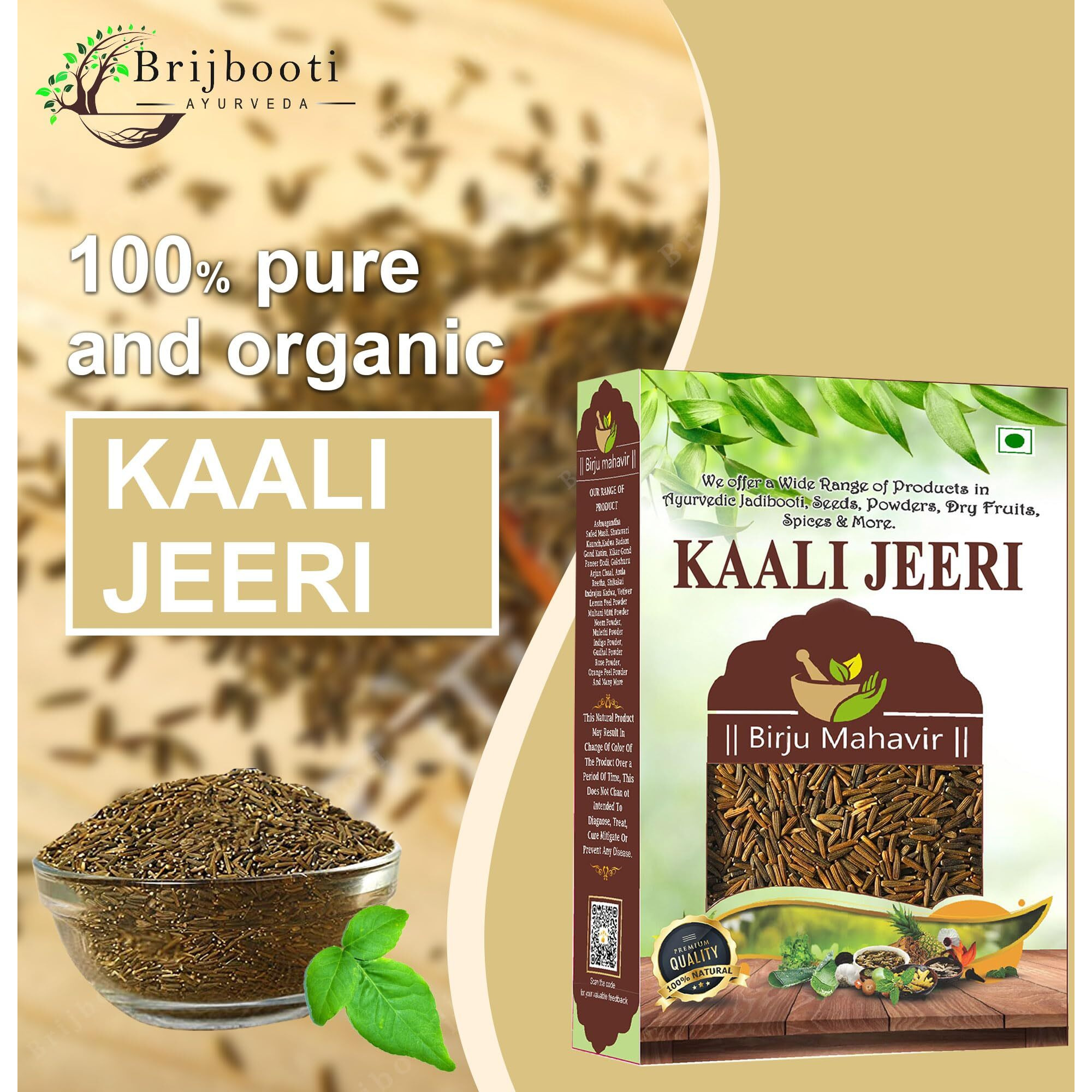 BrijBooti Kali Jiri - Kaali jiri - Kadwa Jeera - Kali Jeeri  Natural Black Cumin Seed 800 Gr