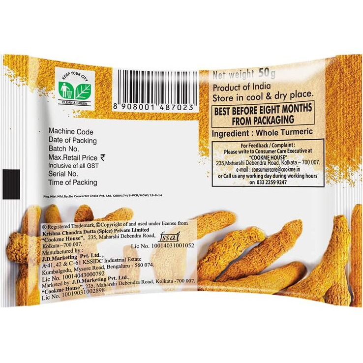 Cookme Turmeric | Haldi Powder 150g (3 Pkt of 50g each)