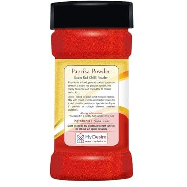 Desire Paprika Powder 200 Gram | 100% Pure | No artificial colours, flavours, fillers or preservatives |Garnish, Season, make spice rubs or marinades
