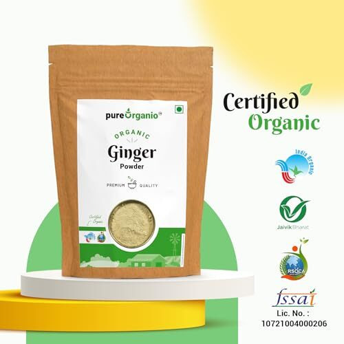 Pure Organio Ginger Powder Organic Dry Ginger Powder Saunth Ground Sonth Hand Pounded For Cooking Baking & Tea
