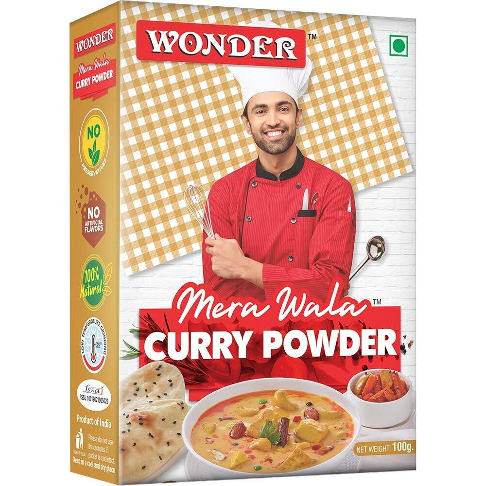 Wonder Mera Wala Curry Powder, (100G) / Curry Masala/for Delicious & Flavourful Cooking/No Preservatives Added/No Artificial Flavour Added/Blended Mixed Spices
