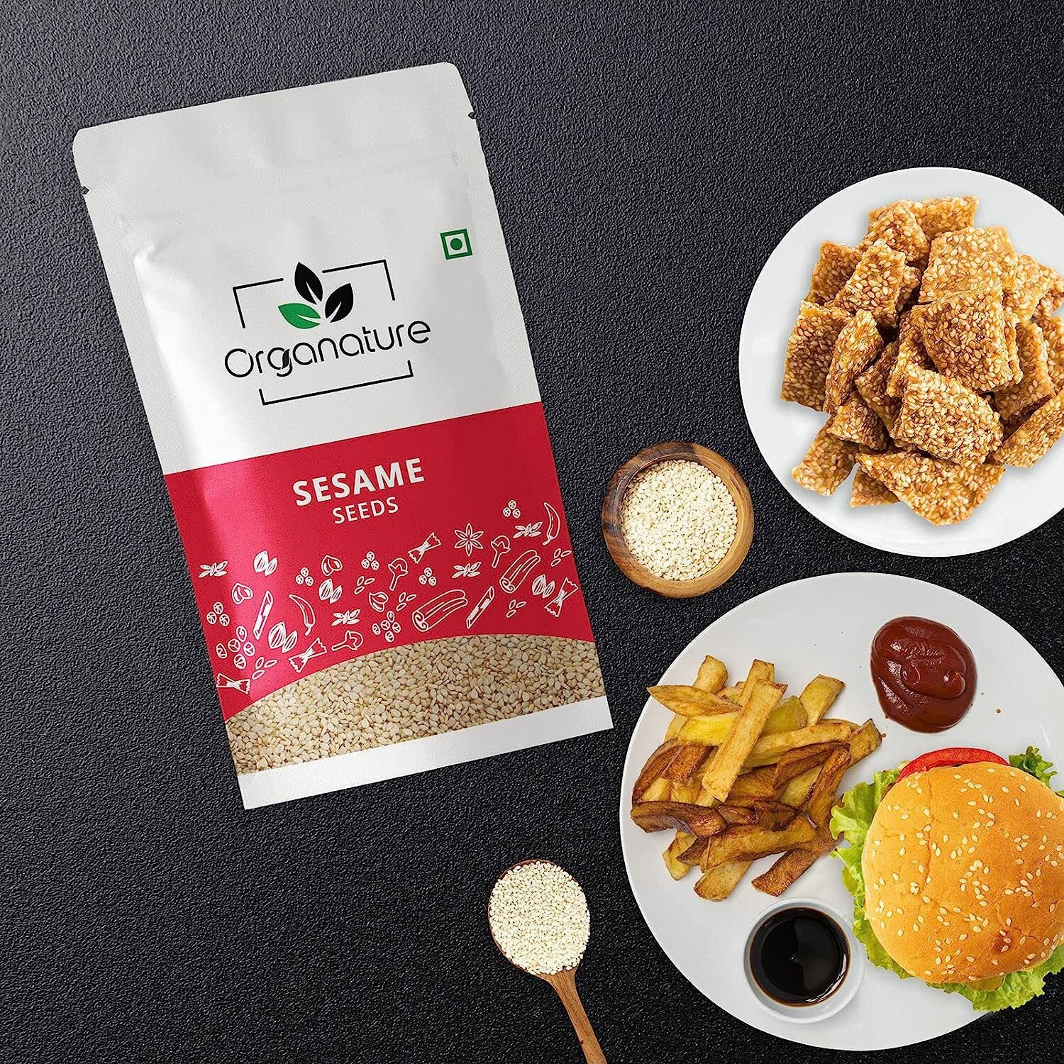 Organature Fresh & Natural White Sesame Seeds Unhulled | White Til | Tal for Weight Loss High In Nutrient Dietary Fibre White Raw Til Seeds for Eating (350 Grams)