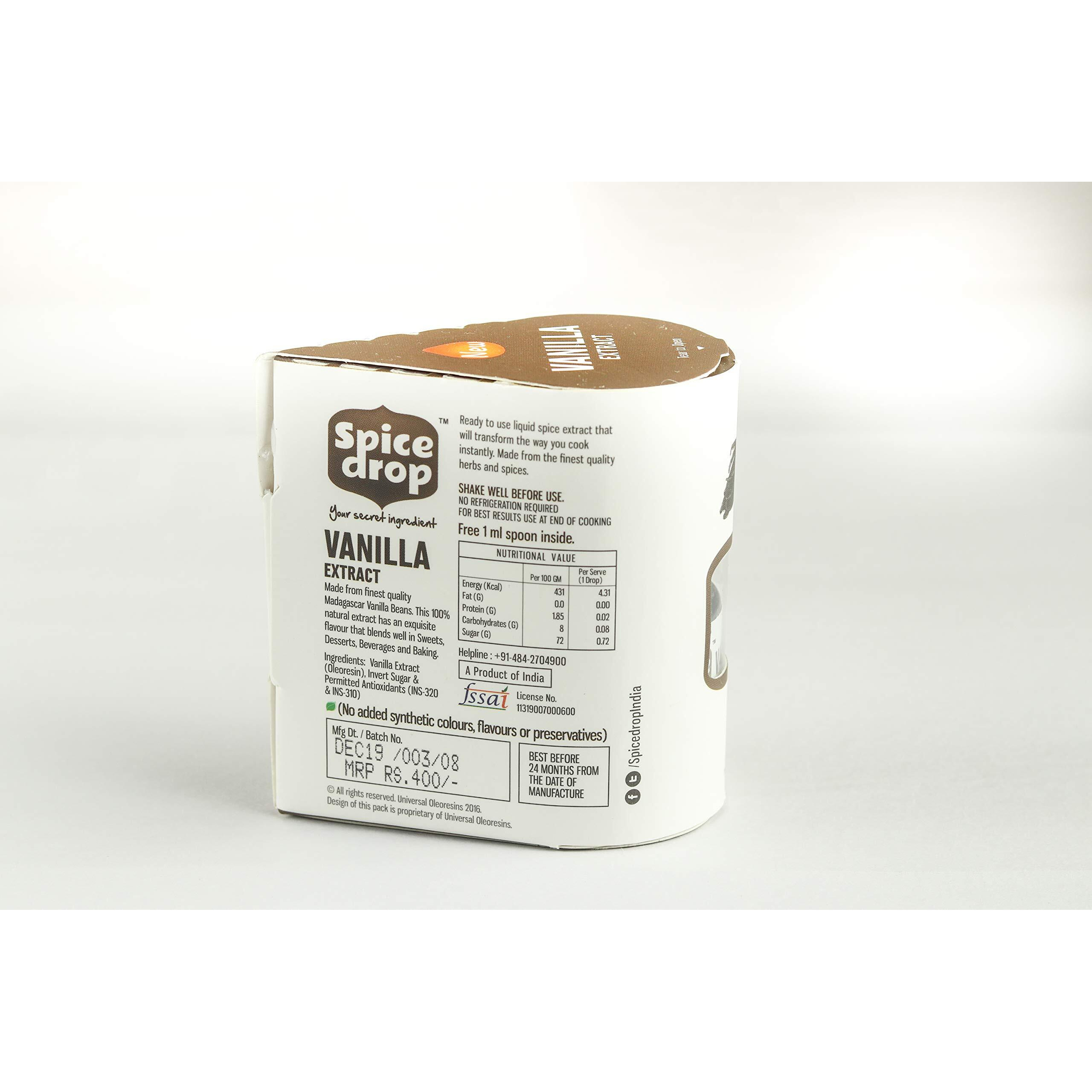 SPICE DROP Vanilla Natural Extract | For Cooking, Baking, Food, Milk, Ice Cream, Cake | 20 ml