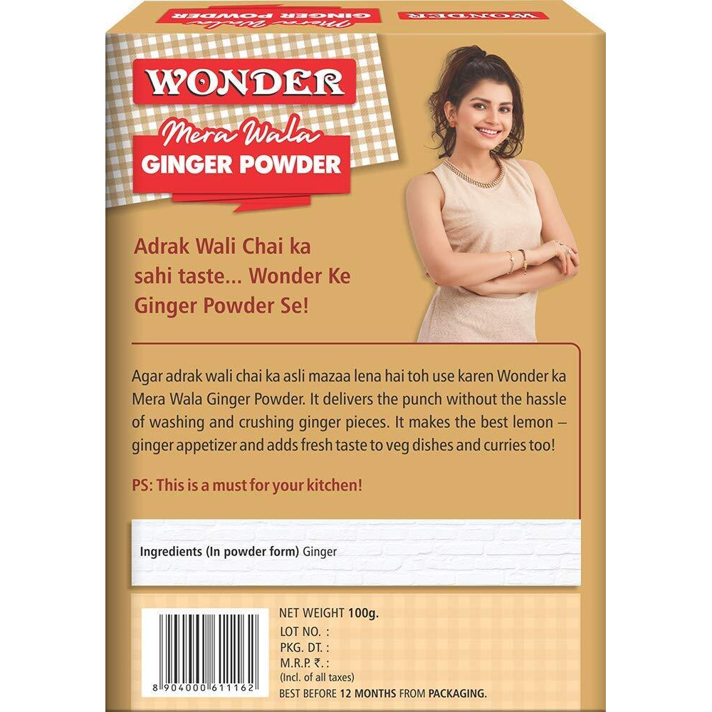 WONDER Mera Wala Dry Ginger/Adrak Powder/Sunth/Sonth Powder, 100Gm / For Healthy Delicious & Flavourful Cooking - Vegetable Masala