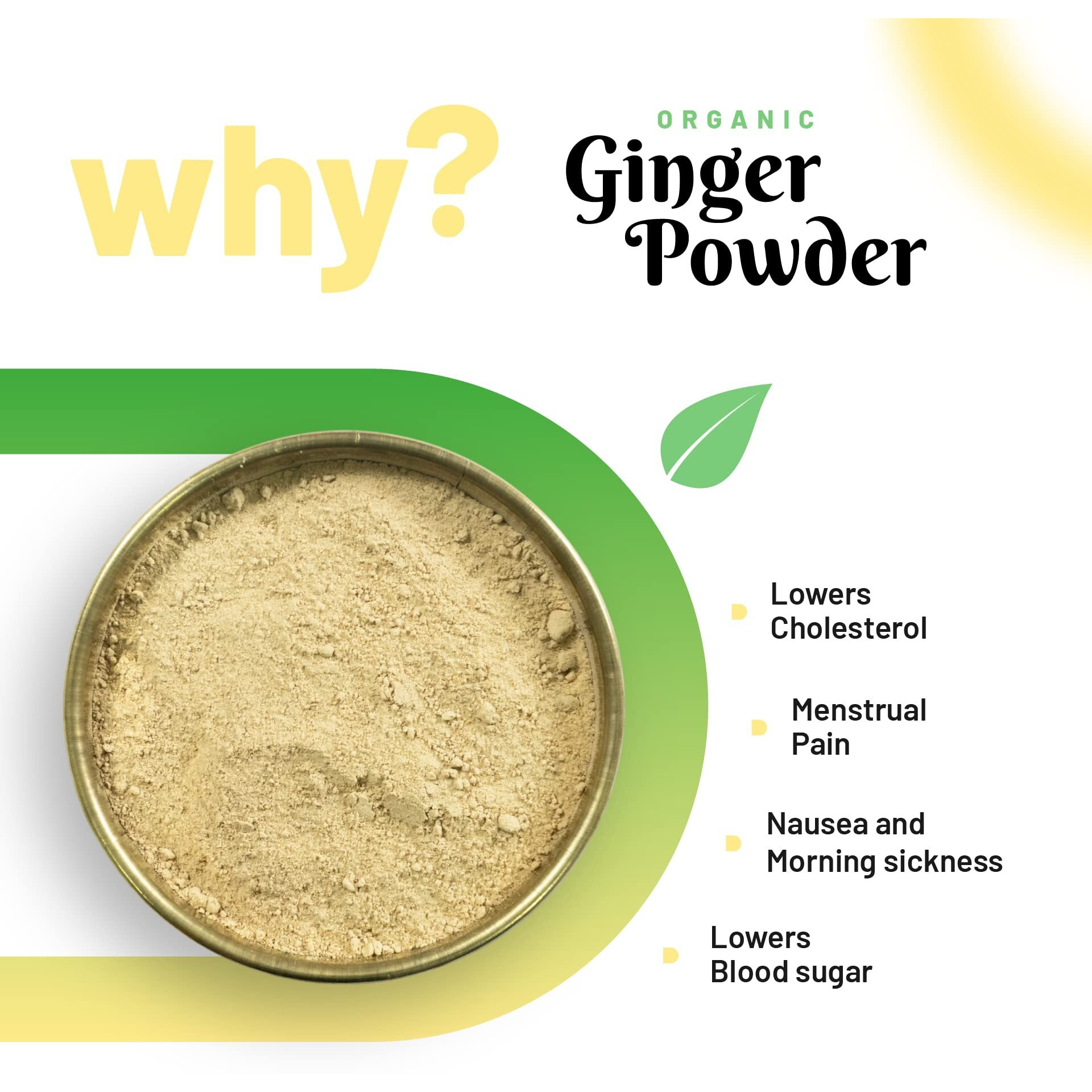 Pure Organio Ginger Powder Organic Dry Ginger Powder Saunth Ground Sonth Hand Pounded For Cooking Baking & Tea - Vegetable Masala