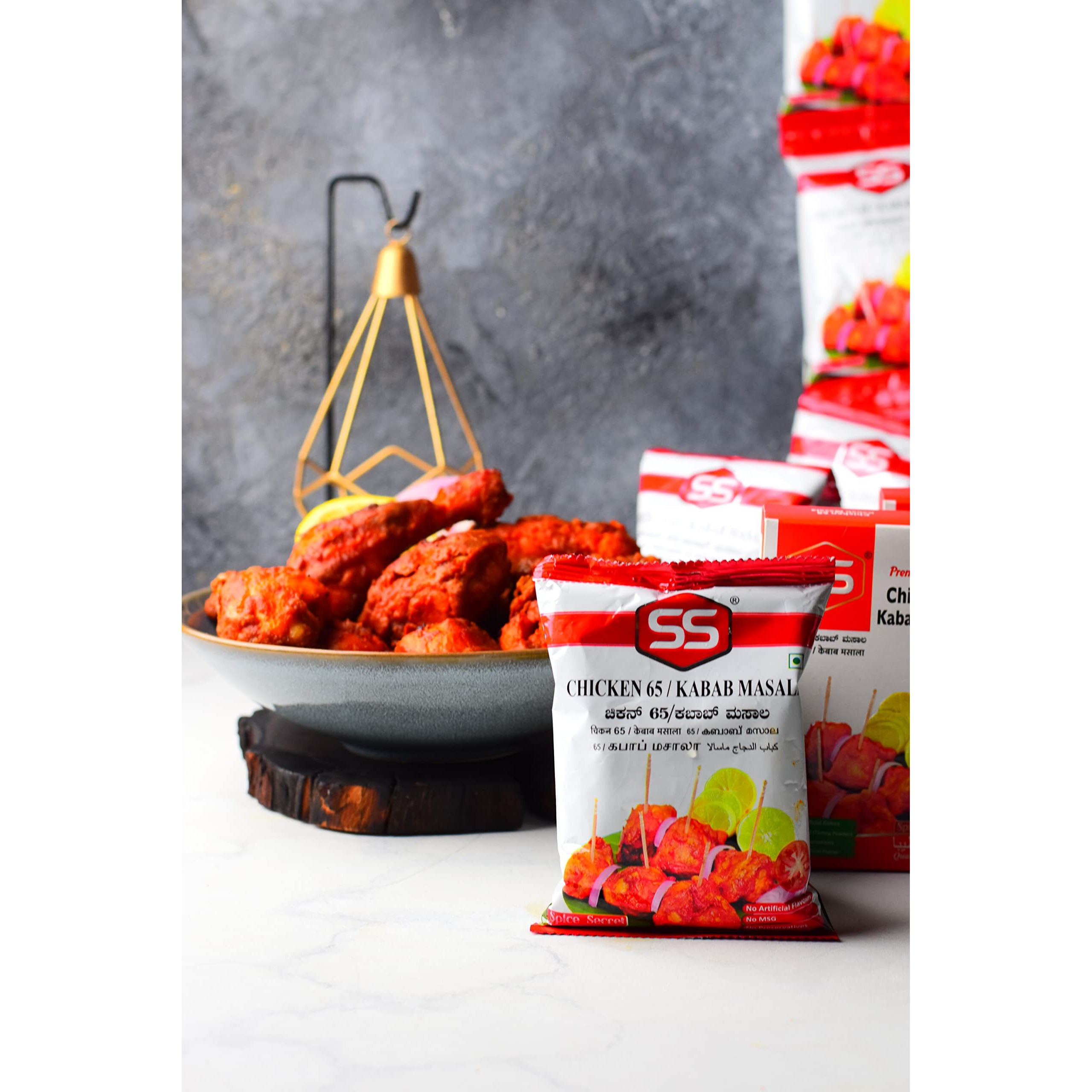 SS Masalas chicken 65 Masala kabab powder 500g (50g Pouch Pack of 10). Ready mix for chicken 65, chicken kebab, chilli chicken, paneer kabab Recipes